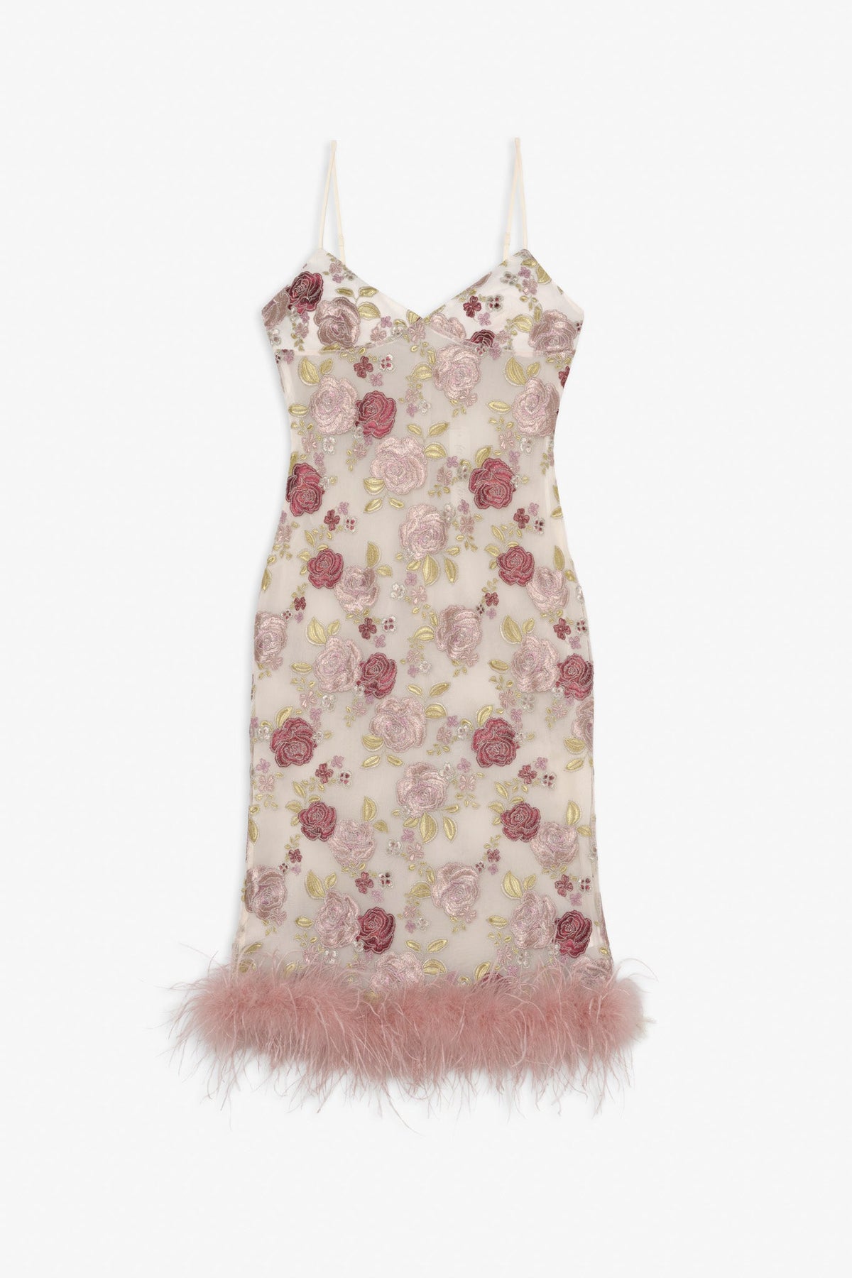 Josephine Floral Midi Dress - Dusty Rose