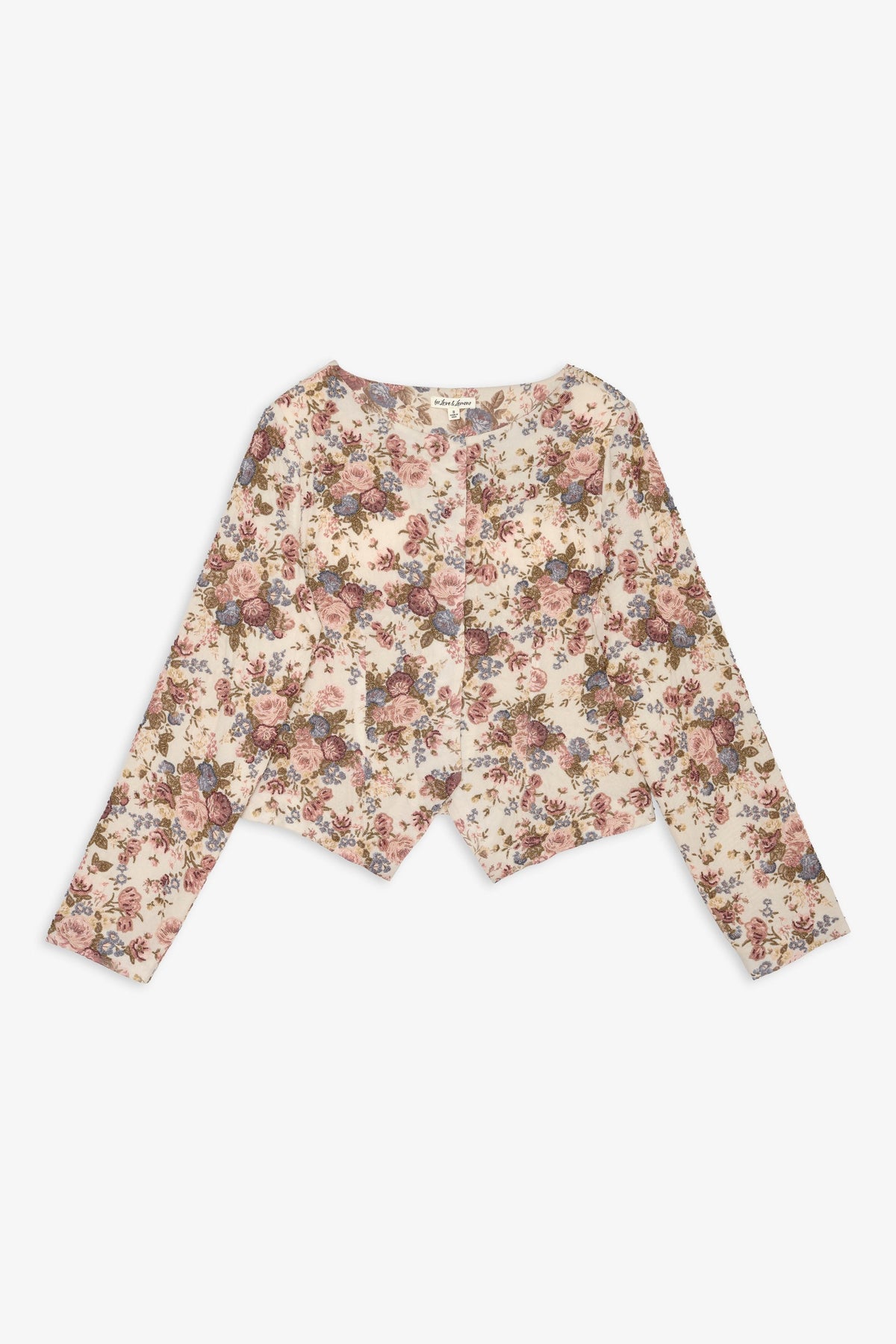 Betsy Floral Beaded Jacket - Cream Brown