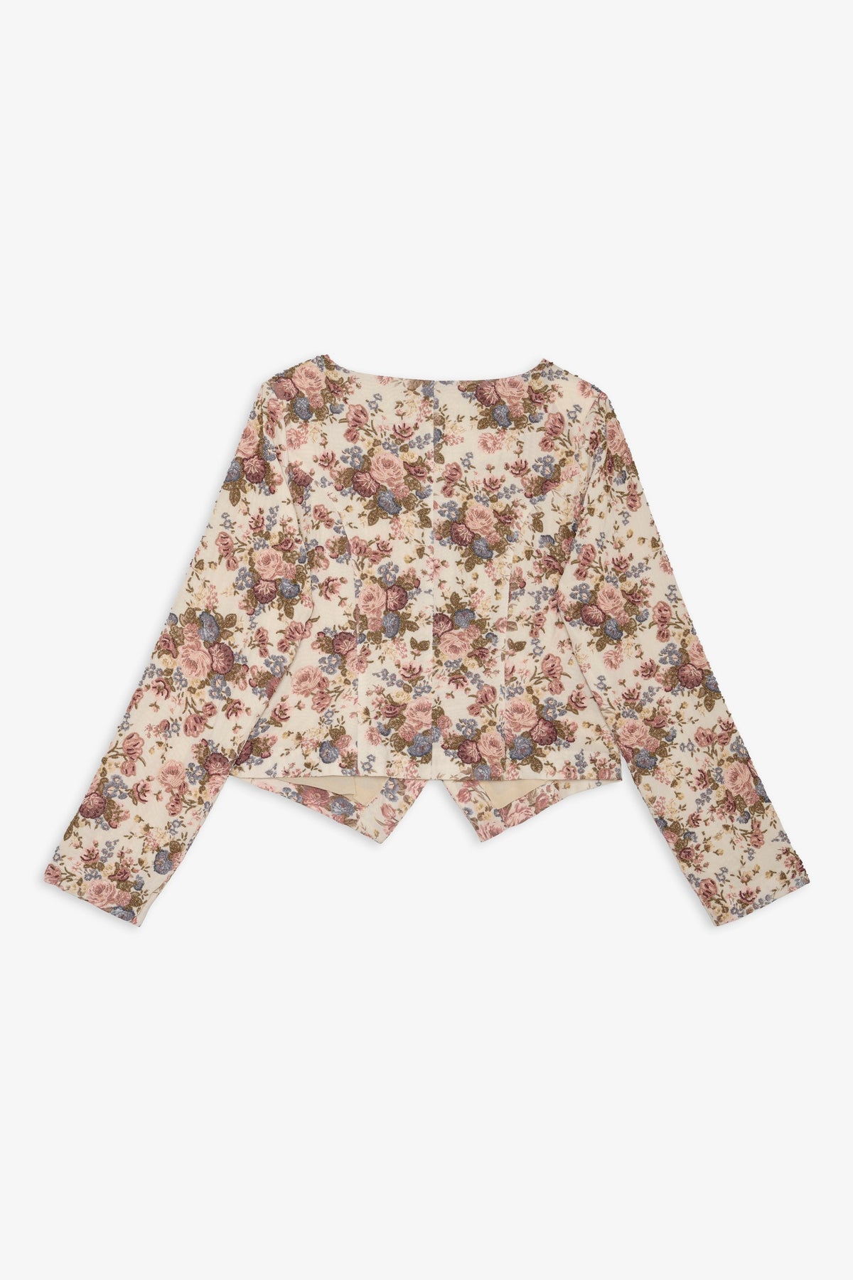 Betsy Floral Beaded Jacket - Cream Brown