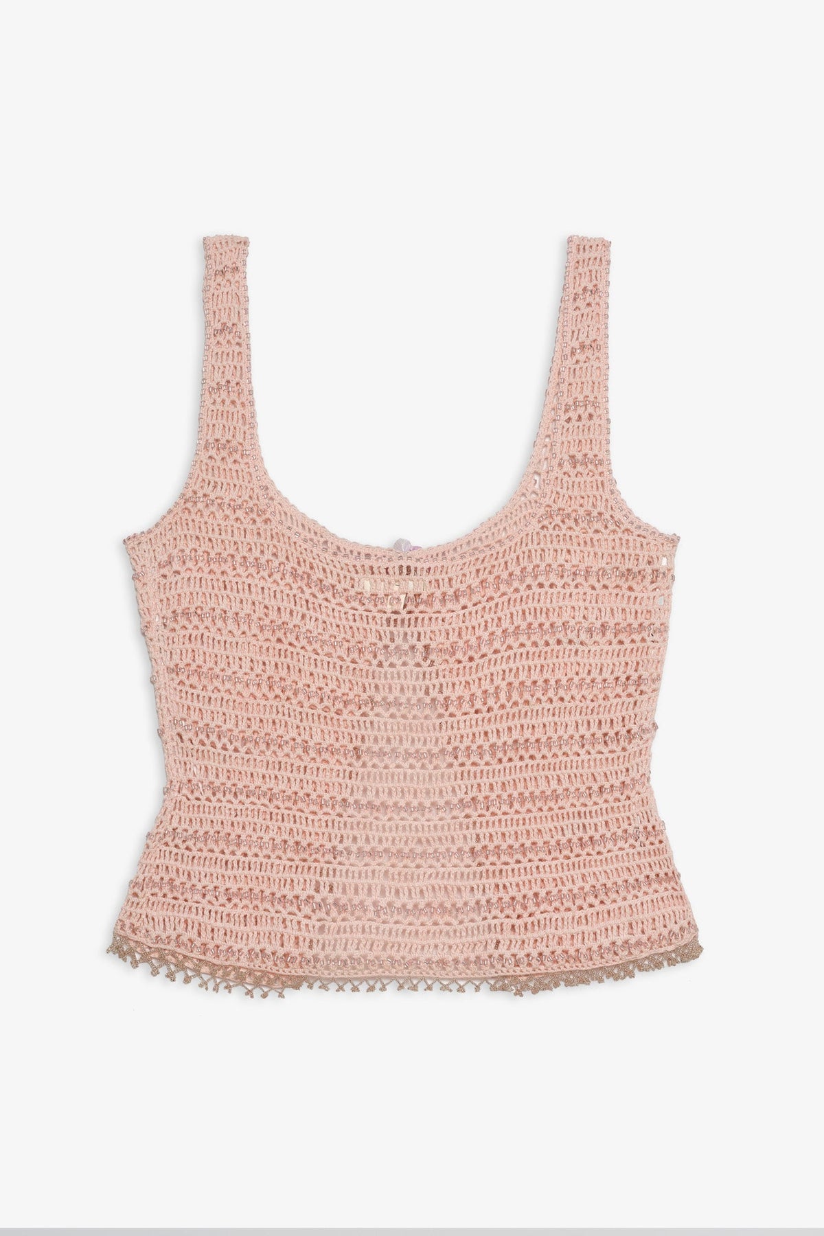 Lulu Beaded Tank Top - Pink