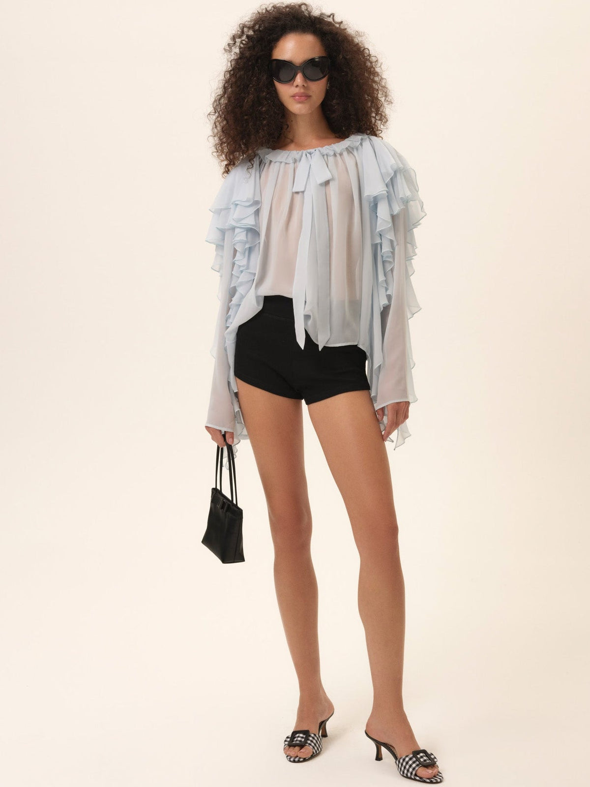 Lila Bow Blouse - Blue