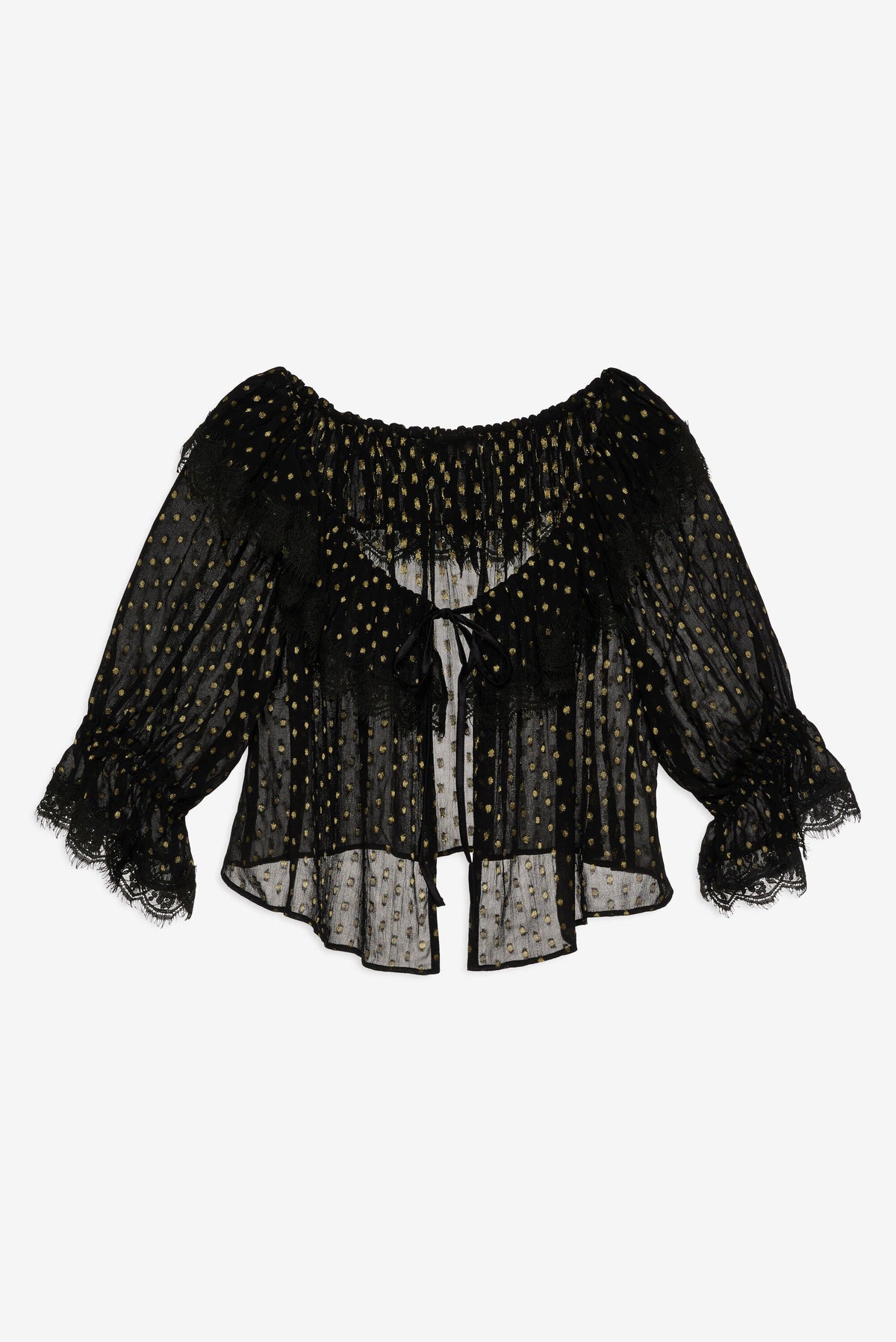Liz Lurex Dot Top - Black