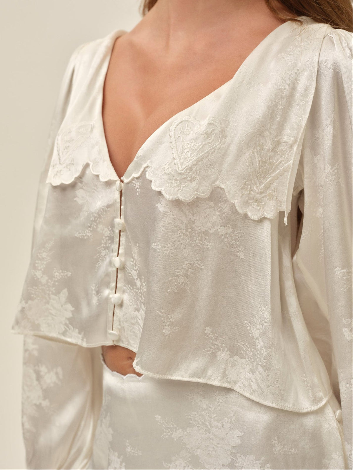 Locked Hearts Top - White