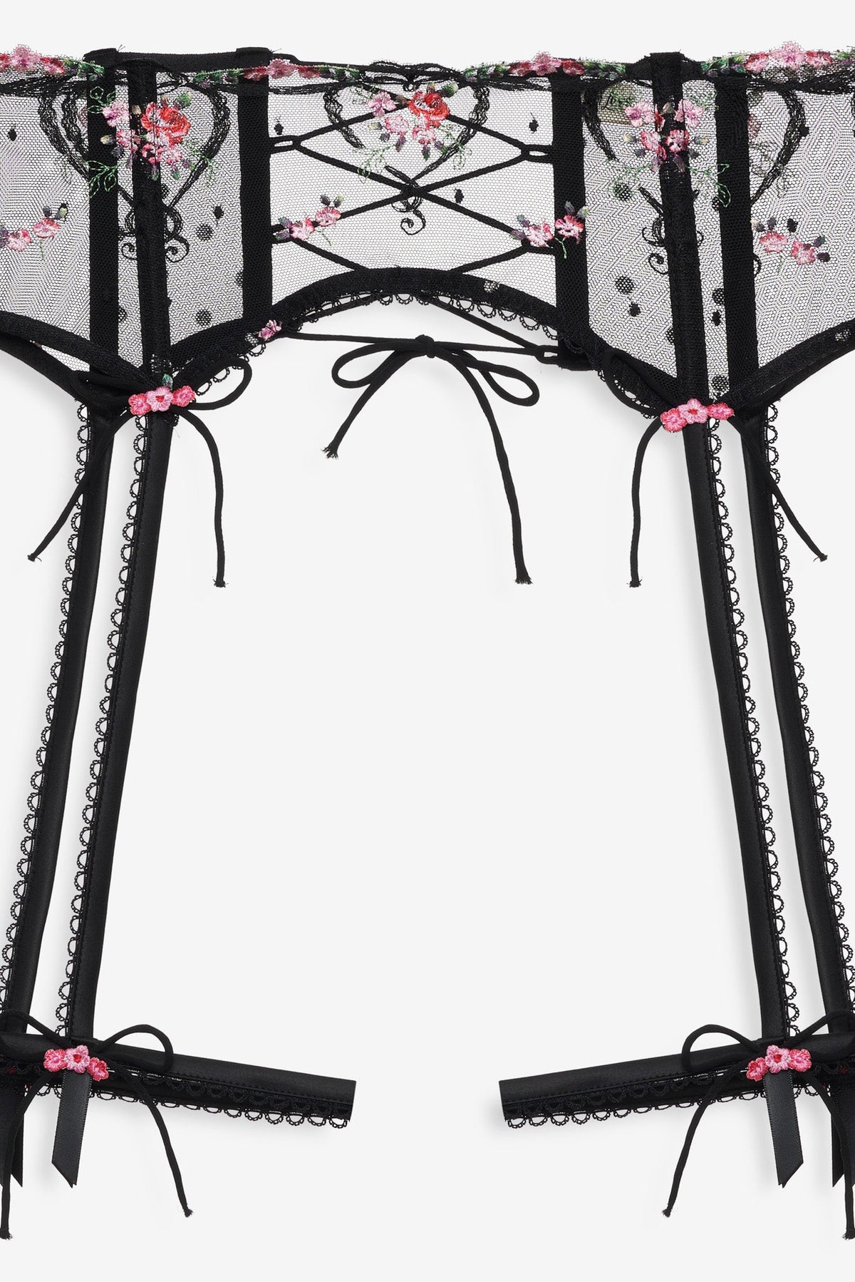 Lovestruck Bows Garter Belt - Black