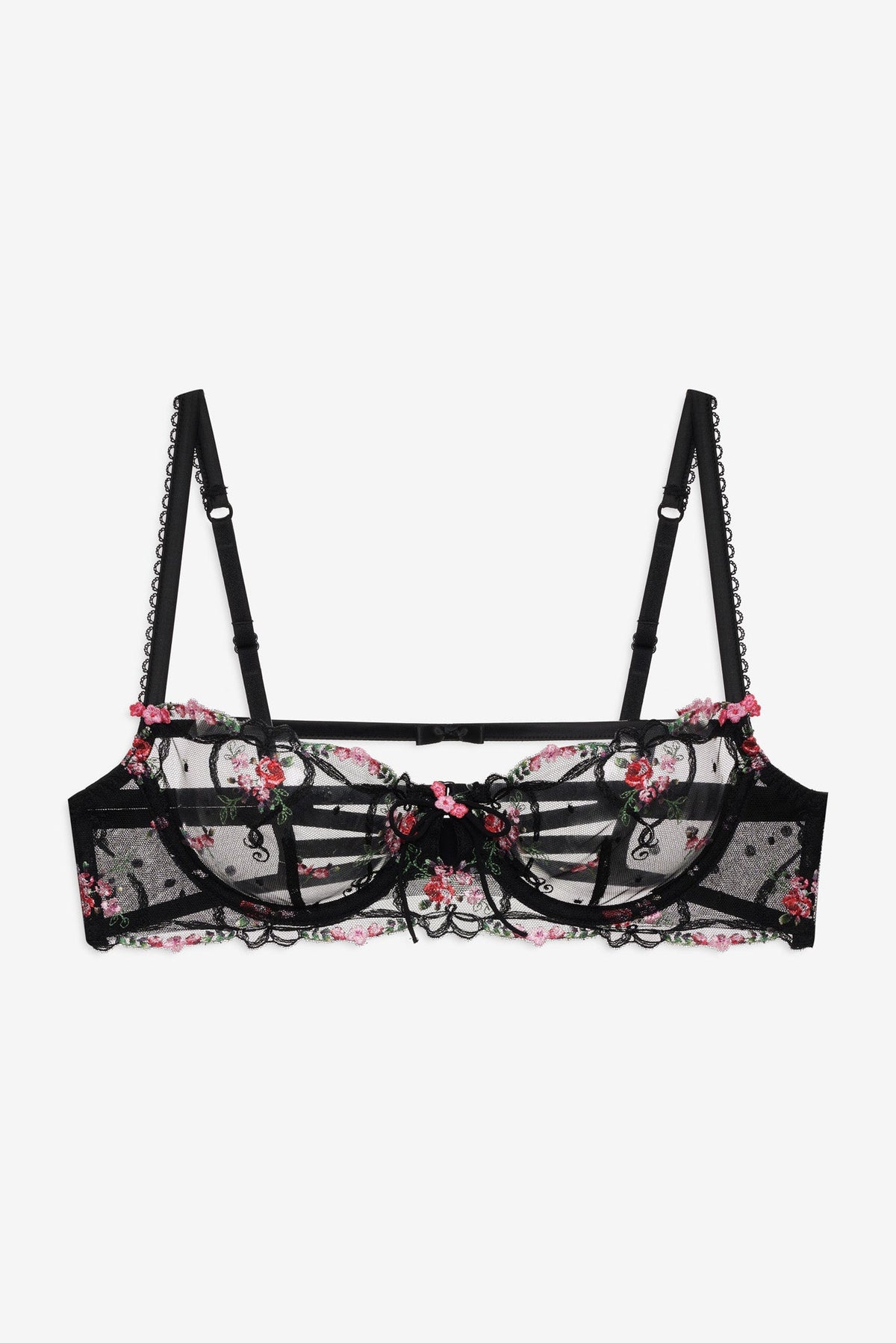 Lovestruck Bows Underwire Bra - Black