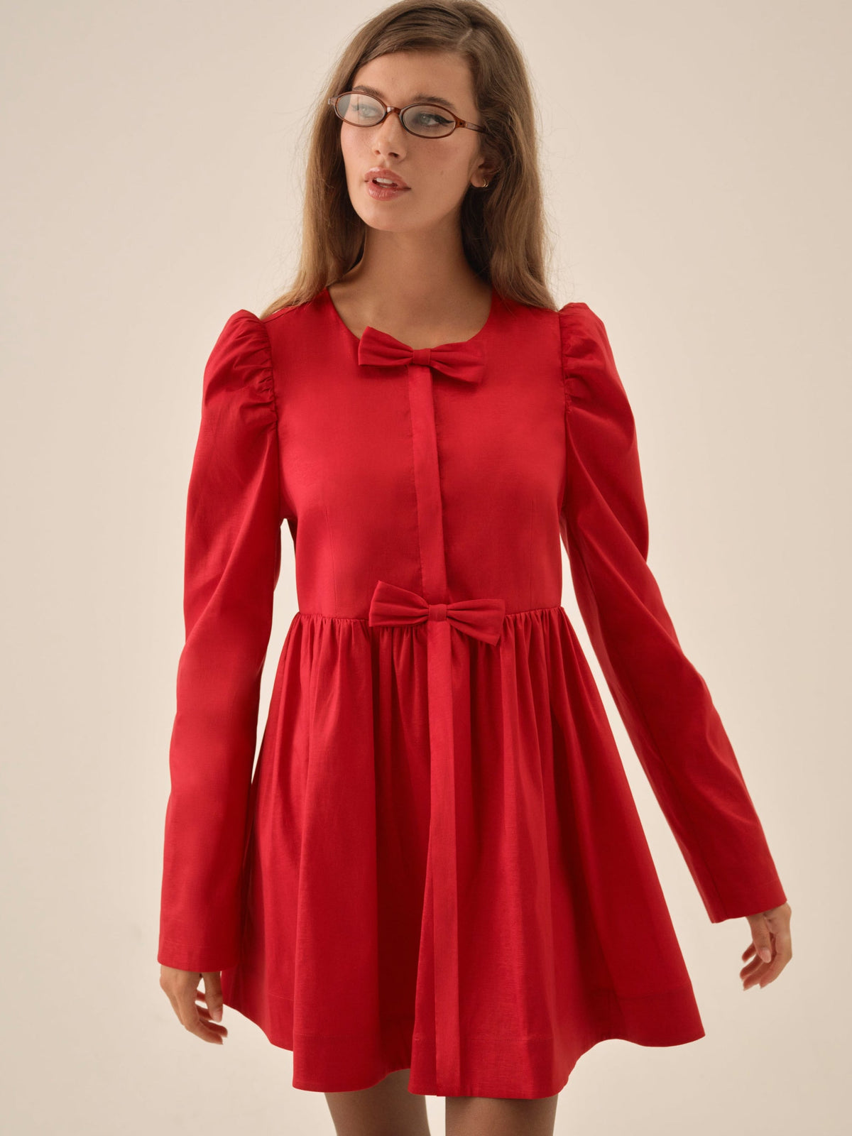Lucia A-Line Mini Dress - Red