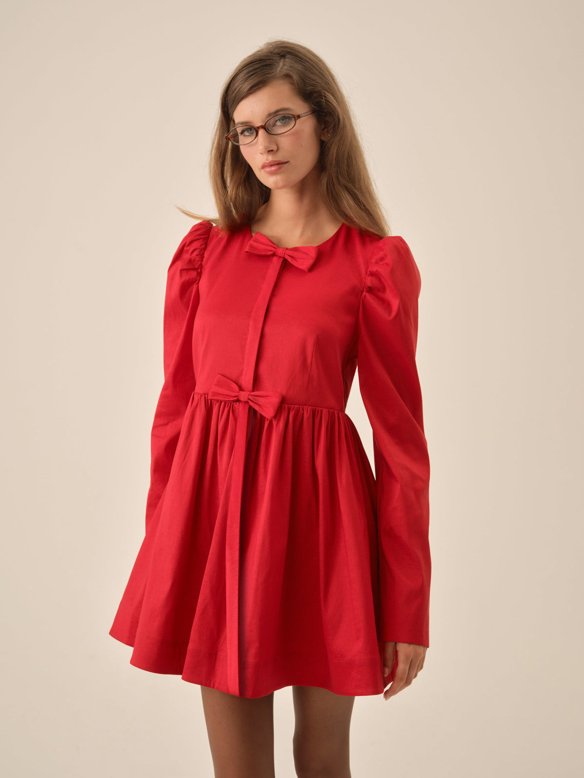 Lucia A-Line Mini Dress - Red