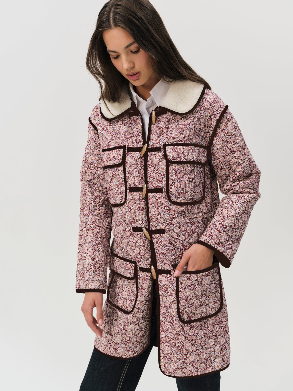 Marlene Floral Chore Coat - Purple