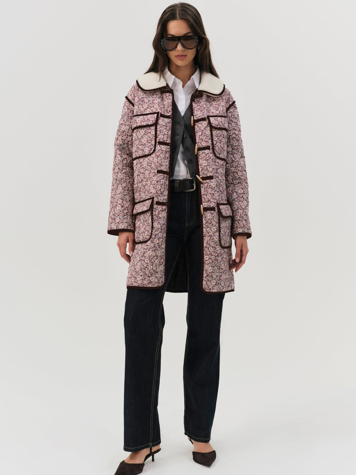 Marlene Floral Chore Coat - Purple