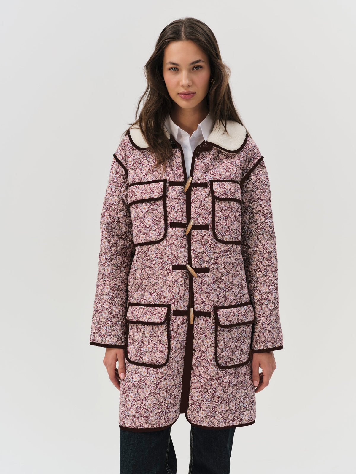 Marlene Floral Chore Coat - Purple