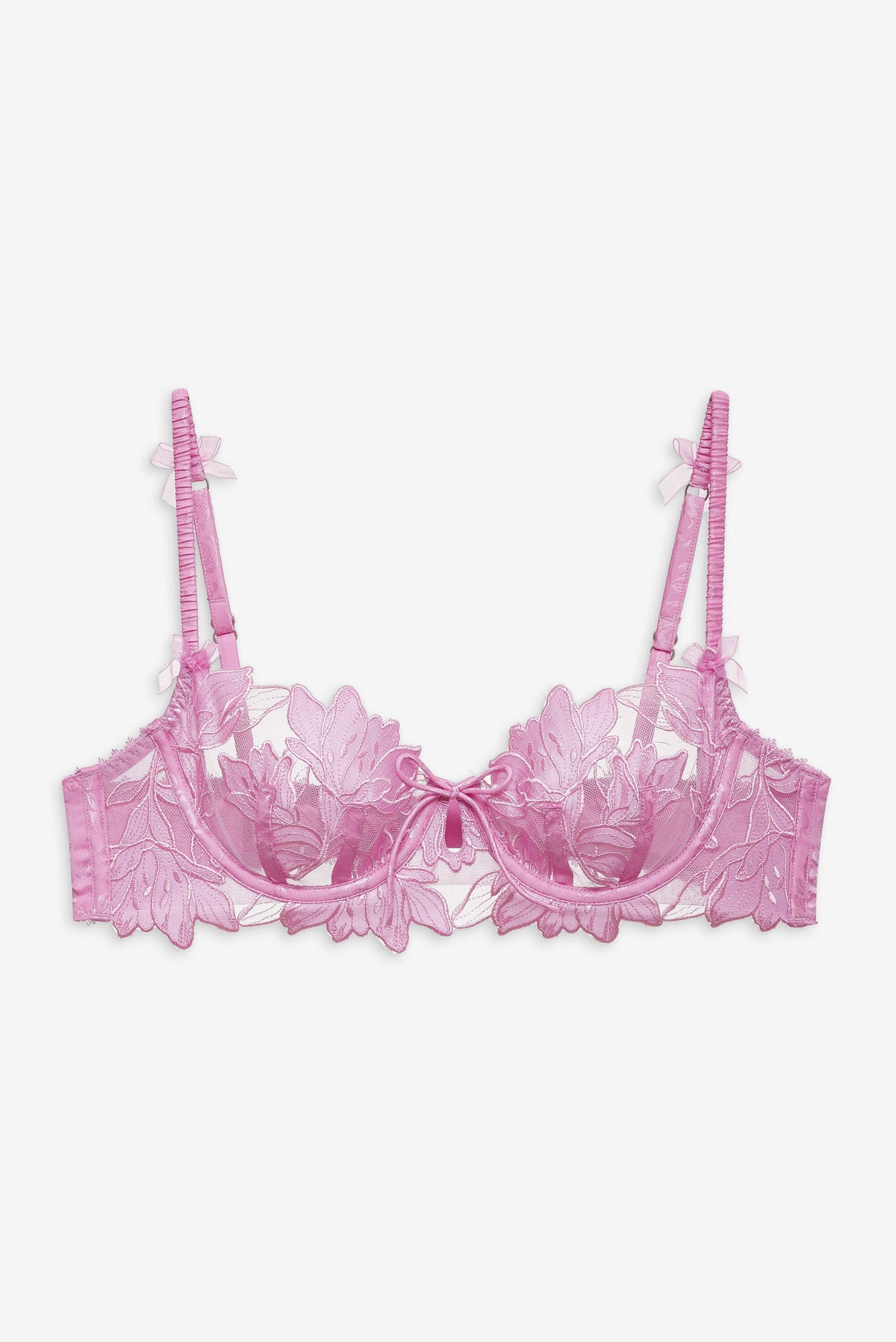 Maye Embroidered Underwire Bra - Pink