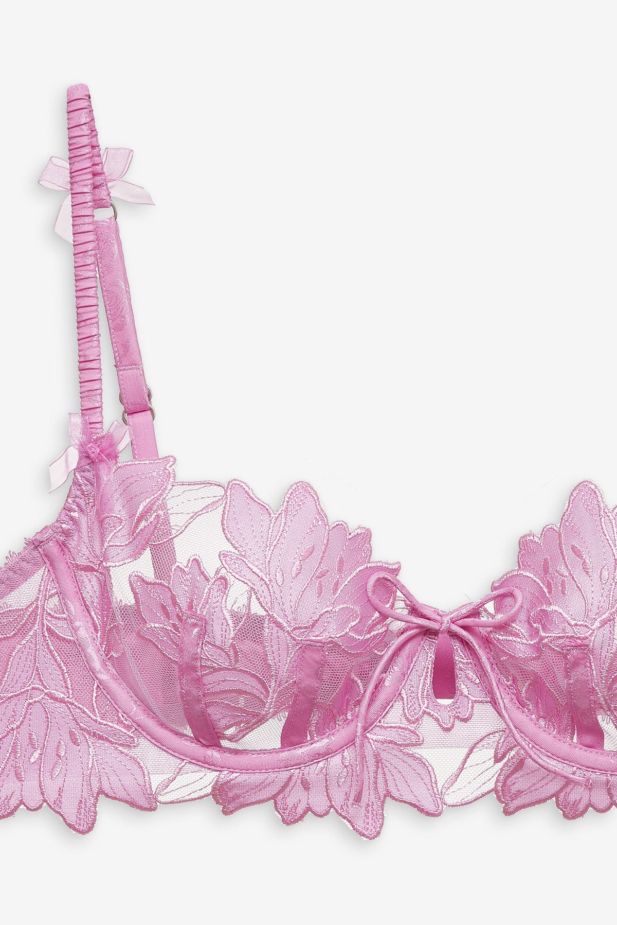 Maye Embroidered Underwire Bra - Pink