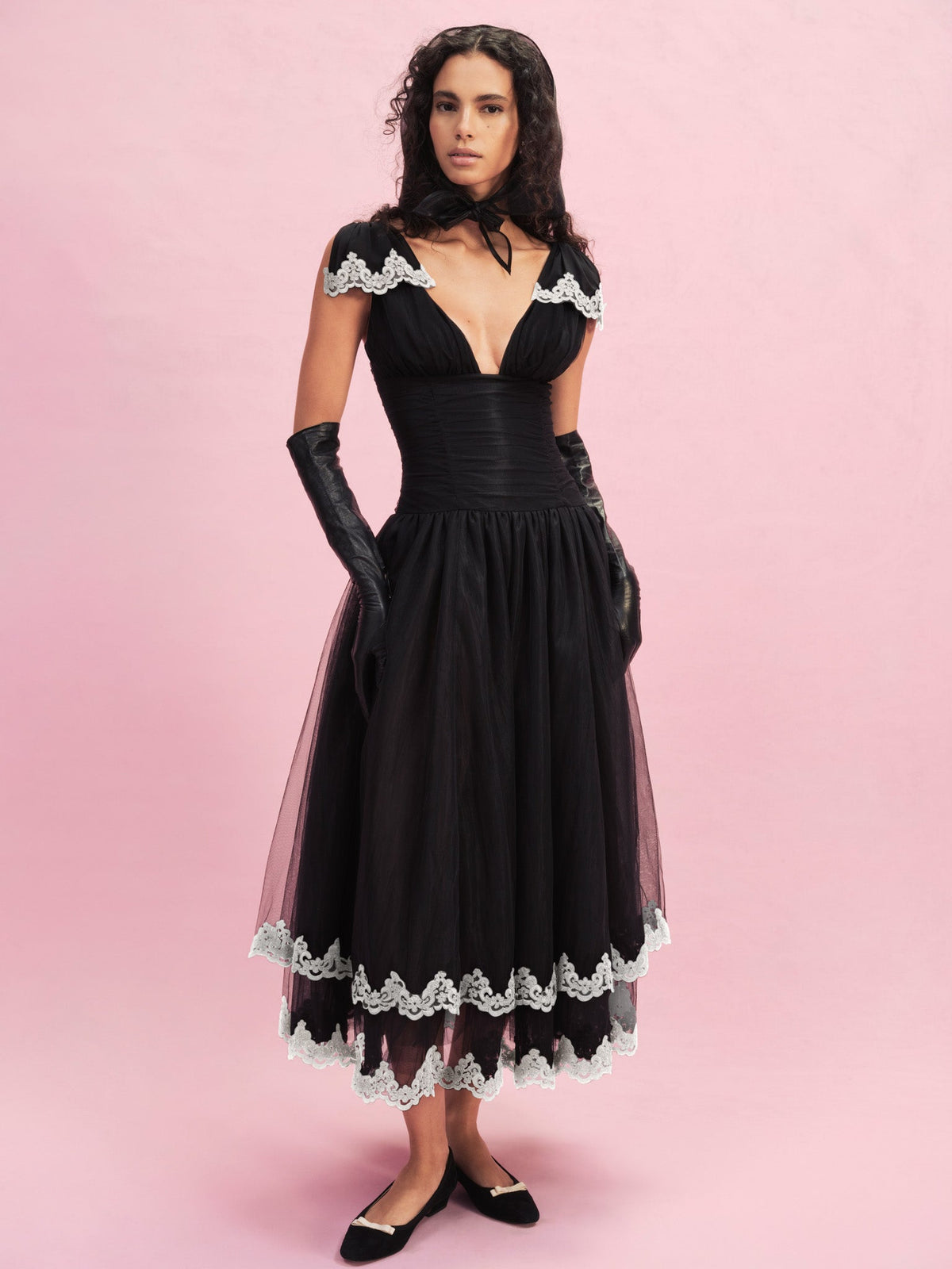 Nicole Midi Dress - Black