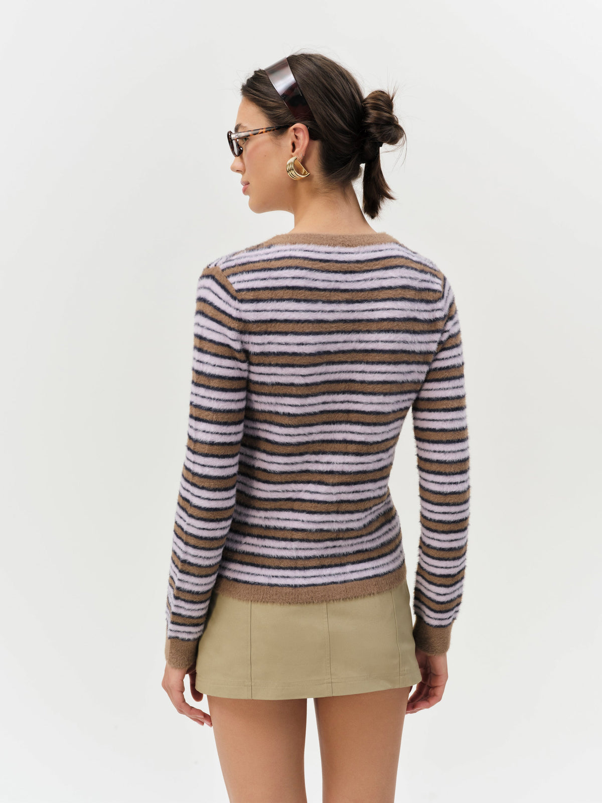 Nora Striped Cardigan - Blue