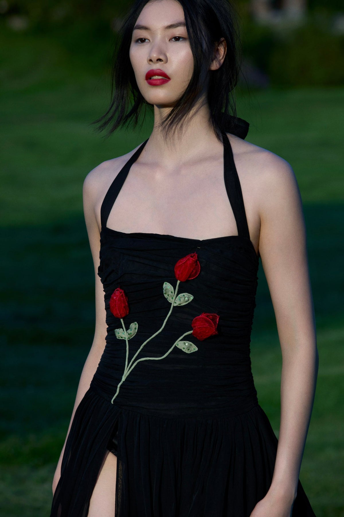 Ophelie Organza Maxi Dress - Black