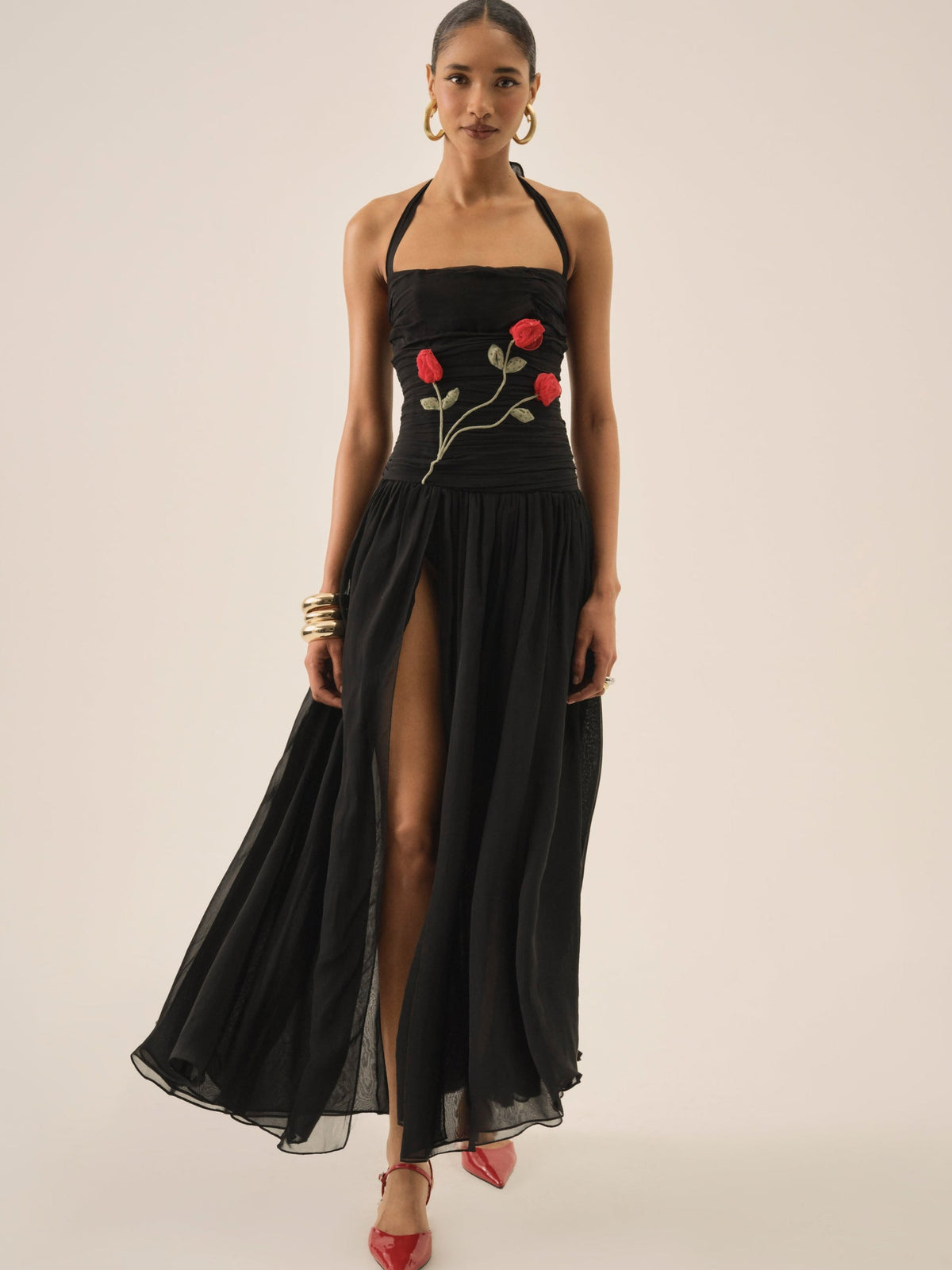 Ophelie Organza Maxi Dress - Black