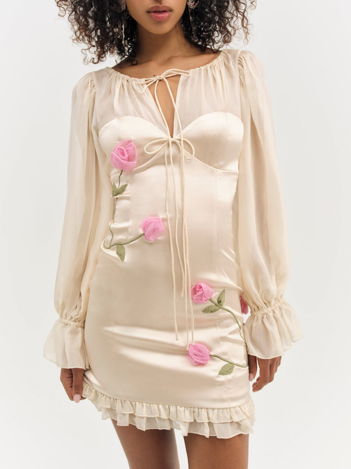Ophelie Organza Mini Dress - Blush