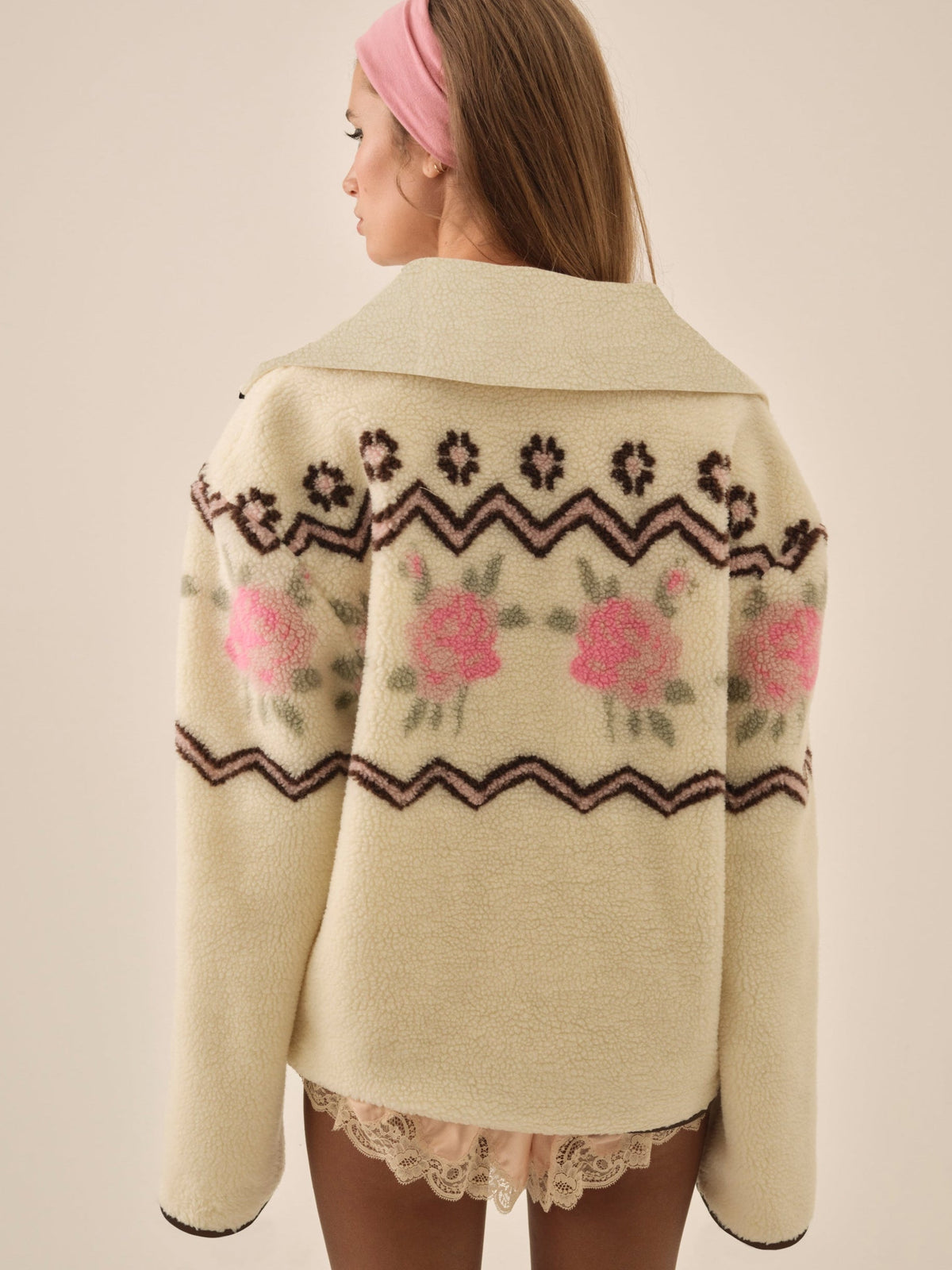Posey Sherpa Pullover - White