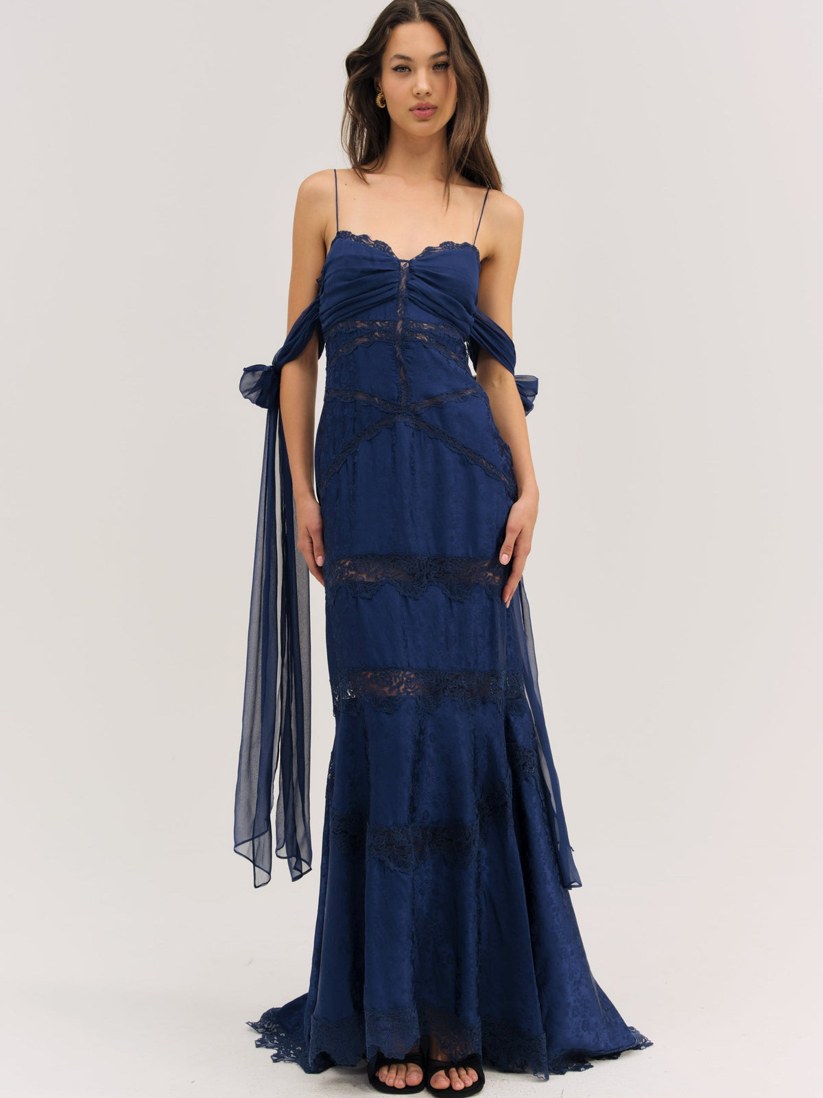 Rita Lace Gown - Navy