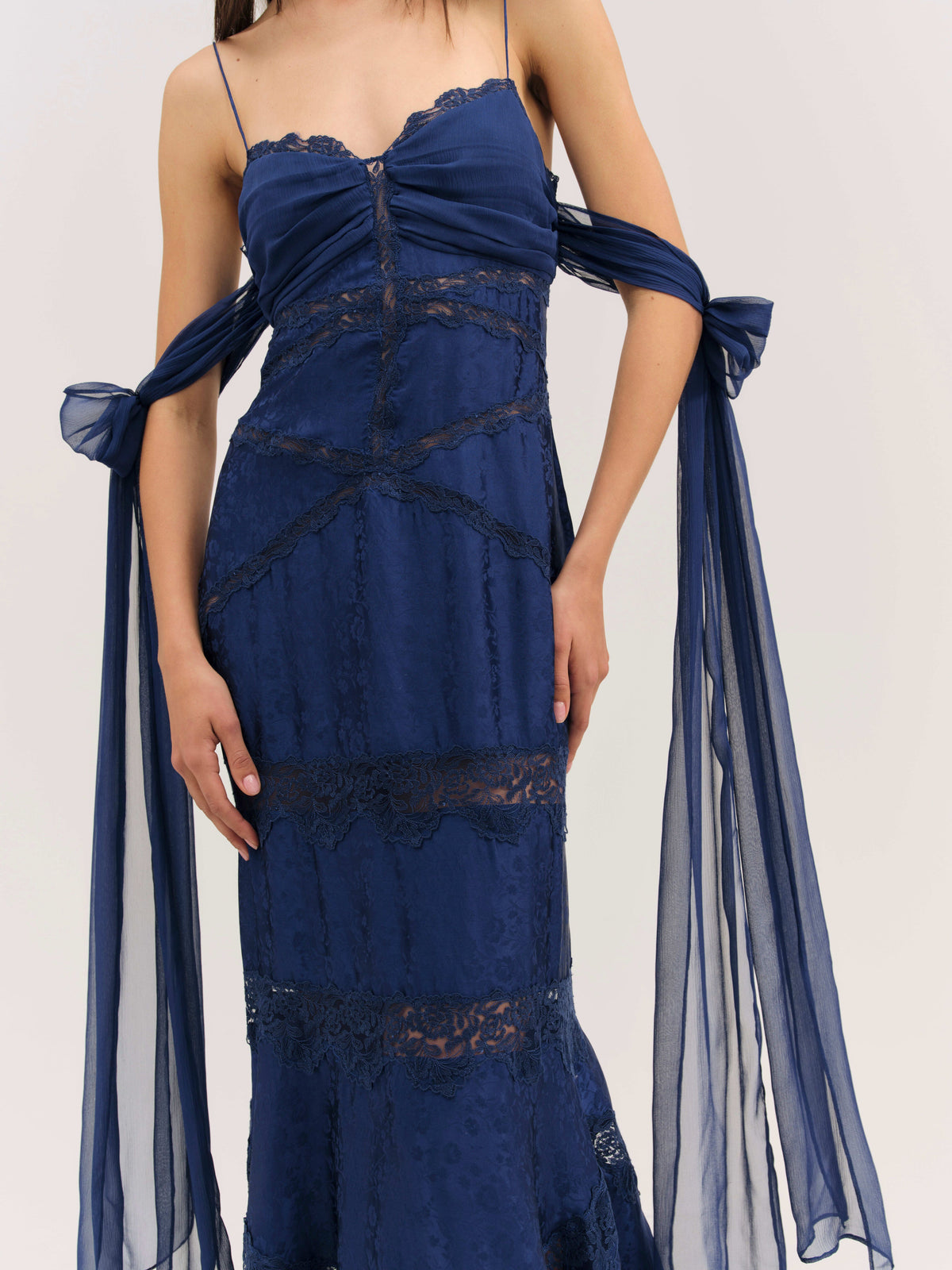 Rita Lace Gown - Navy