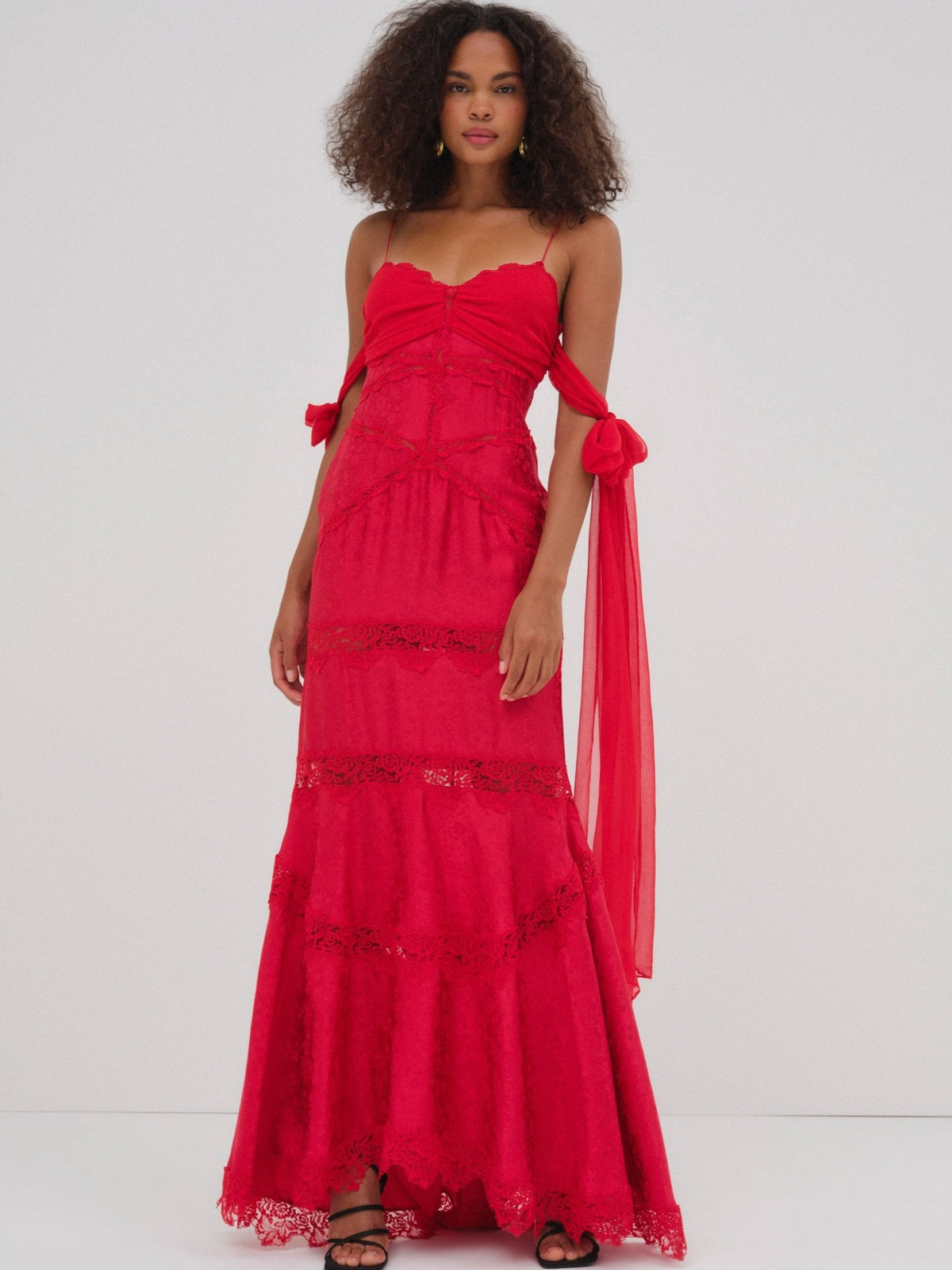 Rita Lace Gown - Red