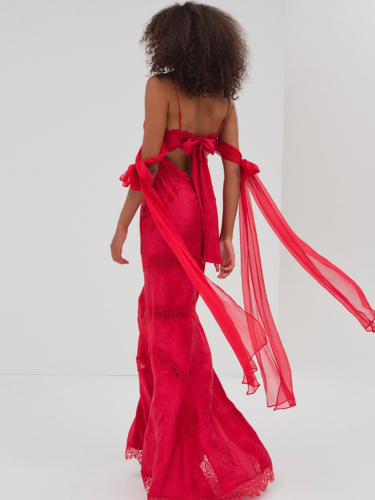 Rita Lace Gown - Red