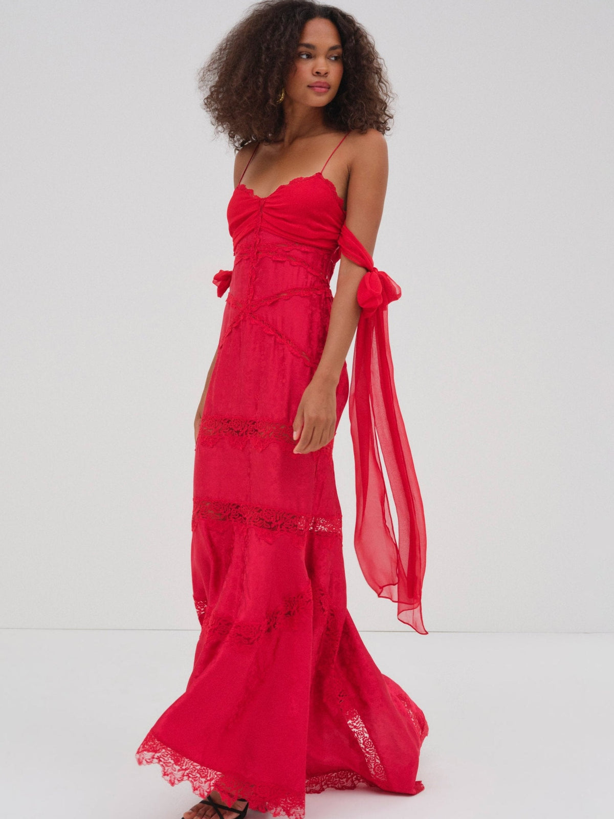 Rita Lace Gown - Red