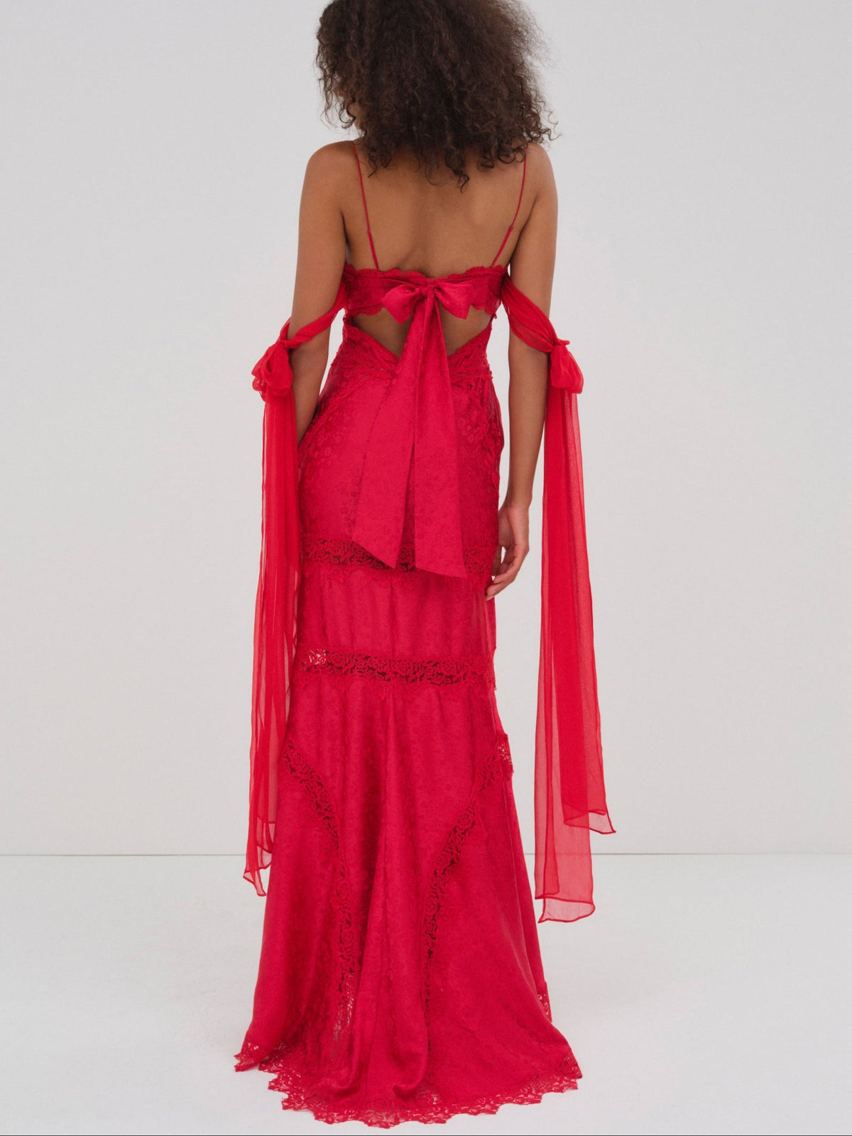 Rita Lace Gown - Red