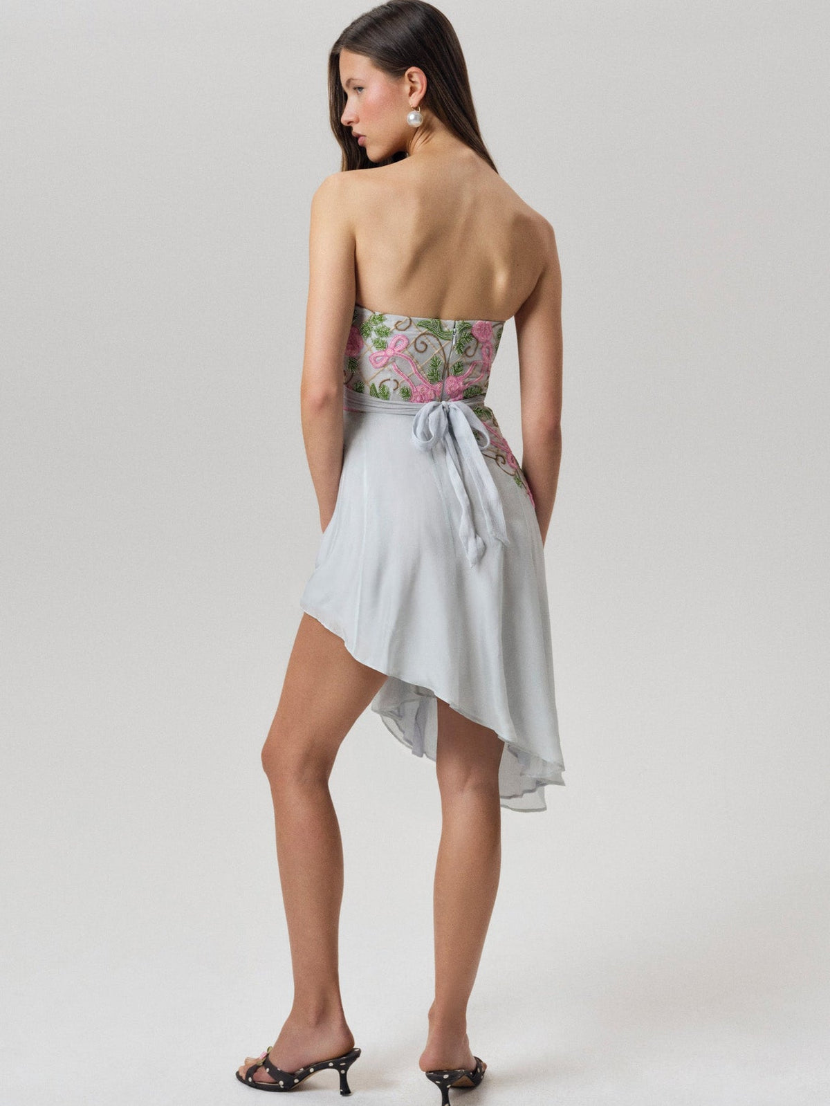 Rosie Bow Midi Dress - Blue