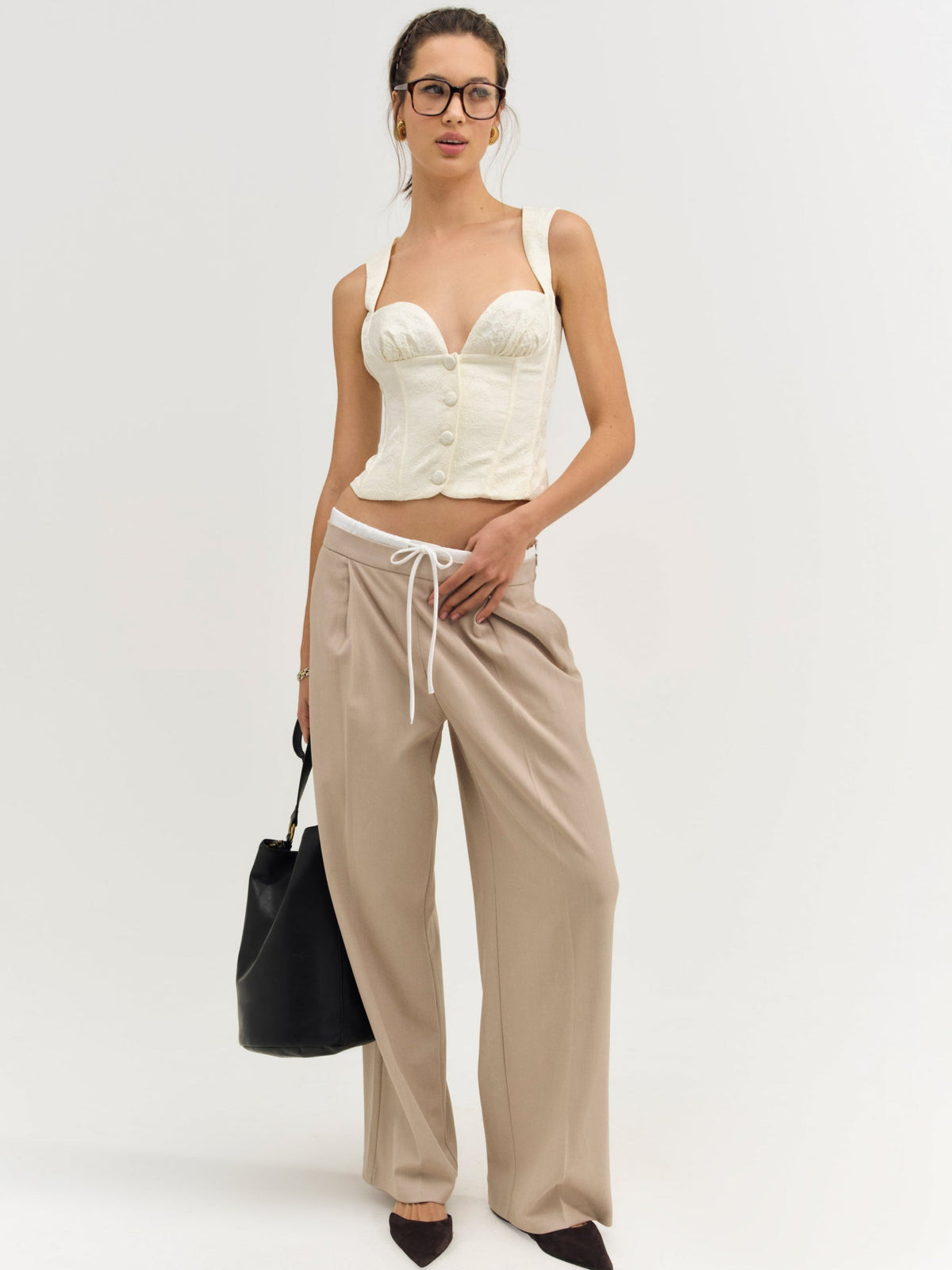 Rosie Jacquard Top - Cream