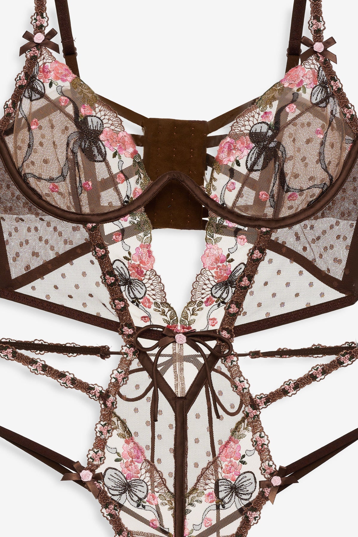 Runaway Bows Bodysuit - Brown