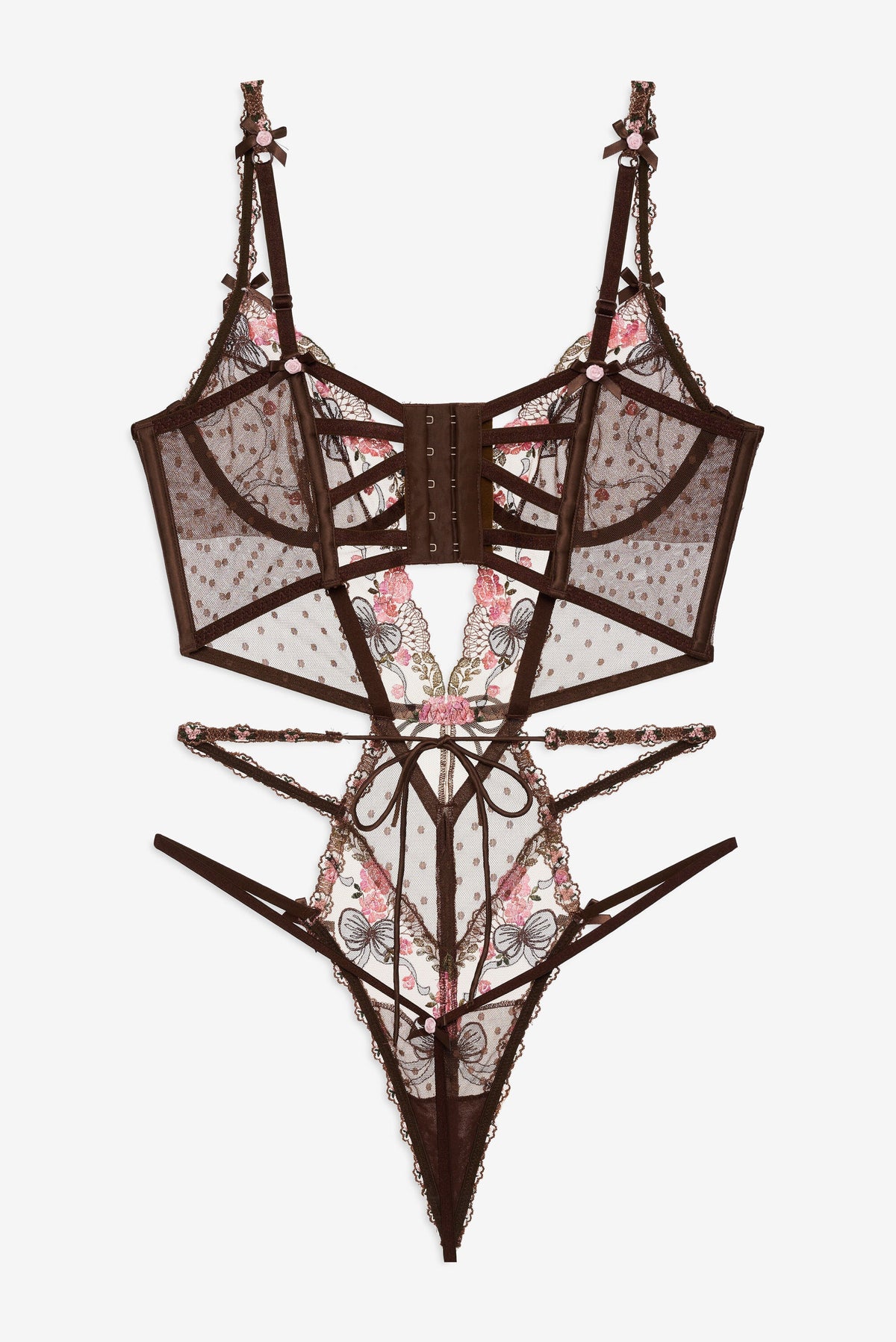 Runaway Bows Bodysuit - Brown
