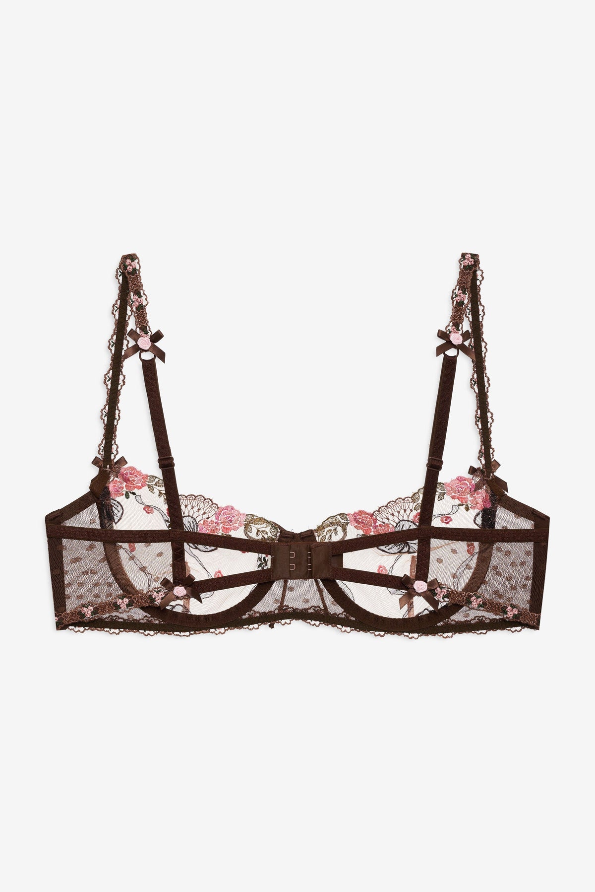 Runaway Bows Underwire Bra - Brown