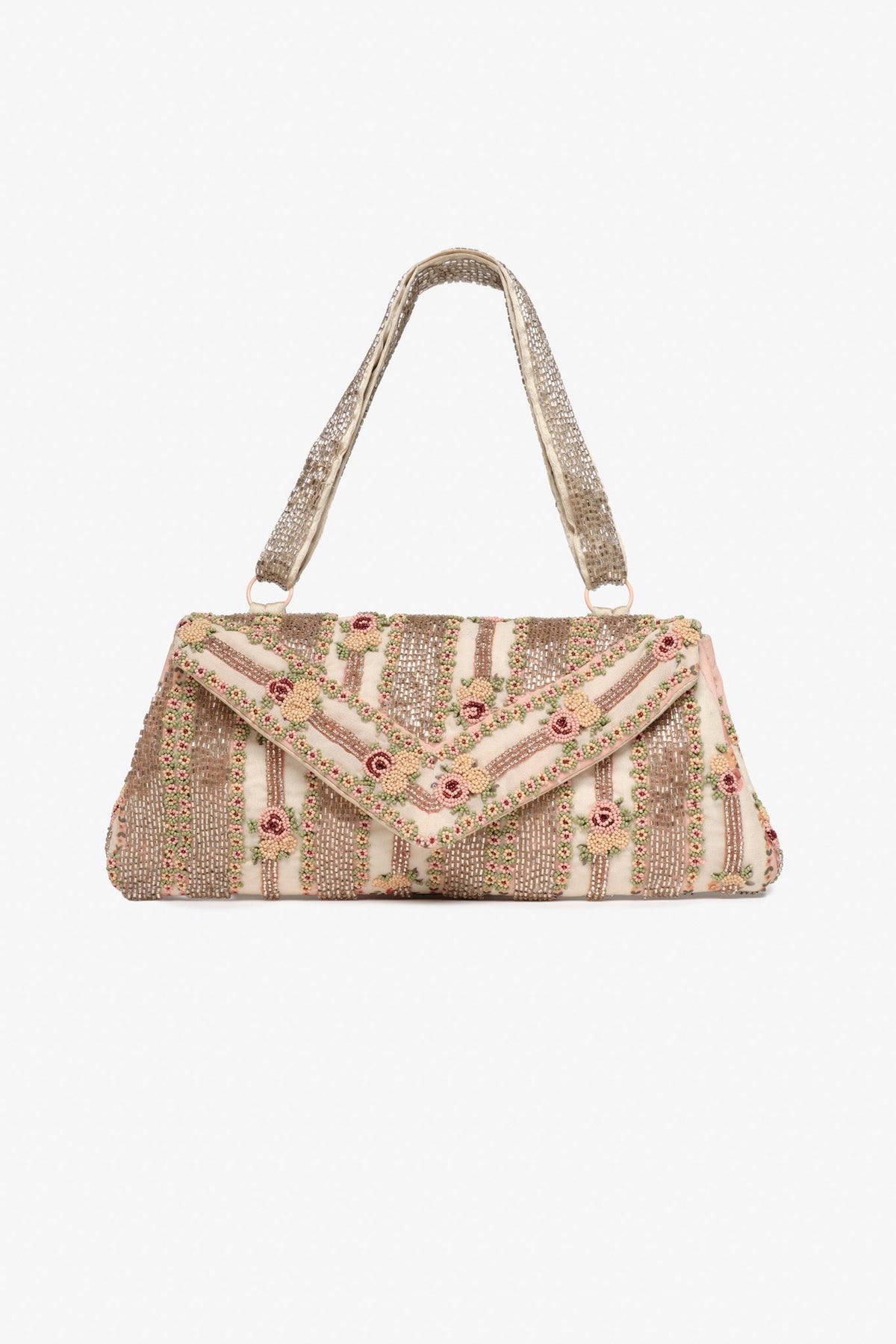 Niko Beaded Handbag - Rose Gold