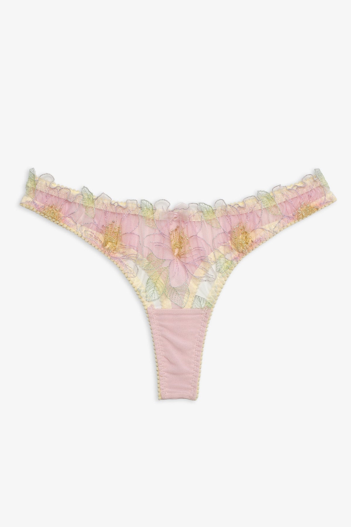 Blush Hibiscus Thong Panty - Pink