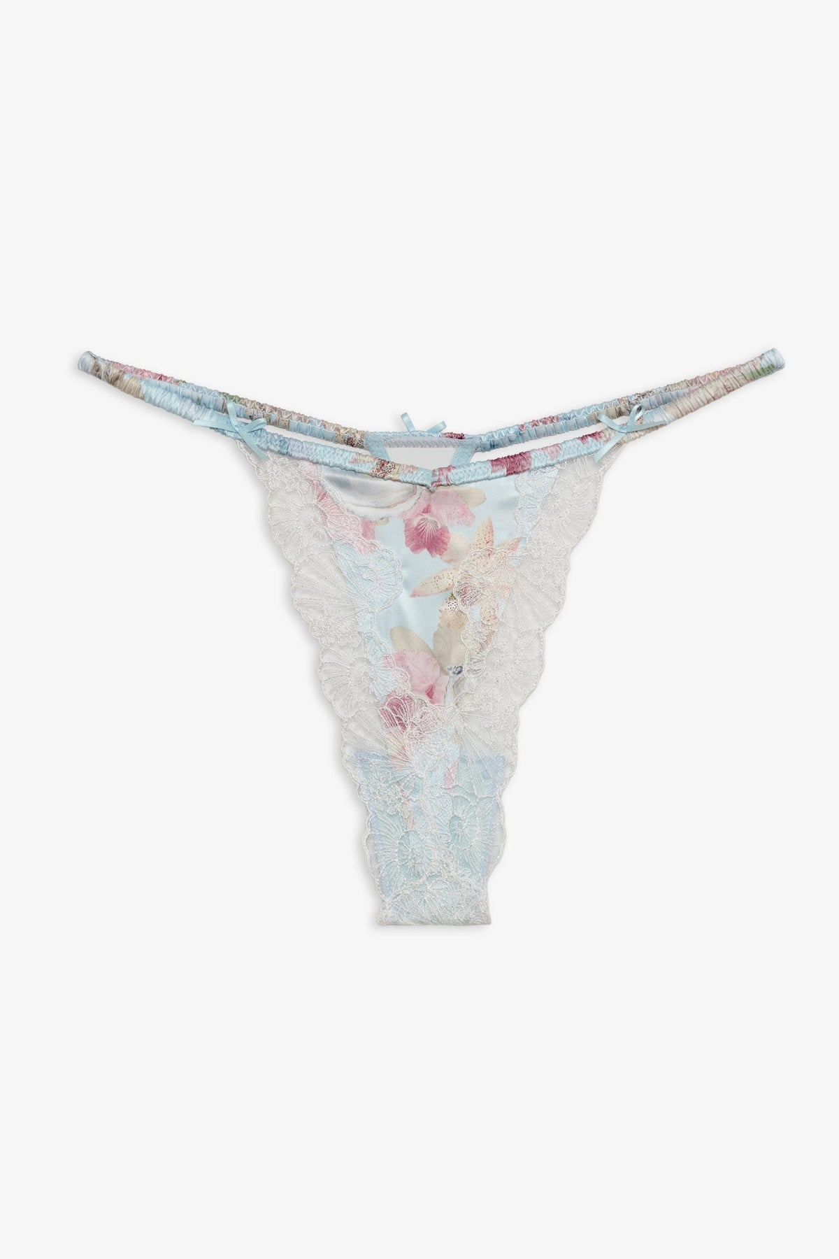 Hearts Adrift Thong Panty - Blue