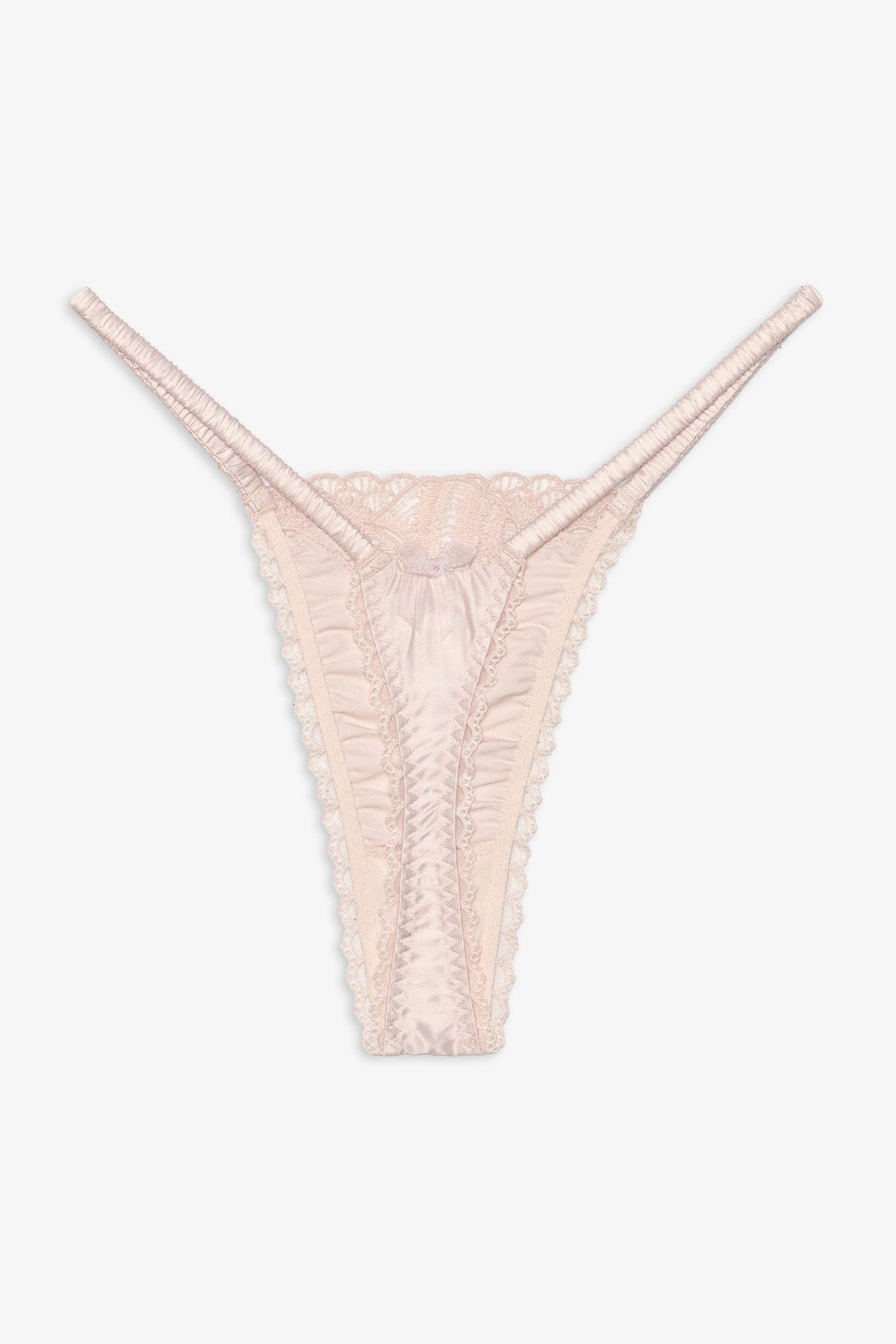 Seashell Beaded Thong Panty - Peach