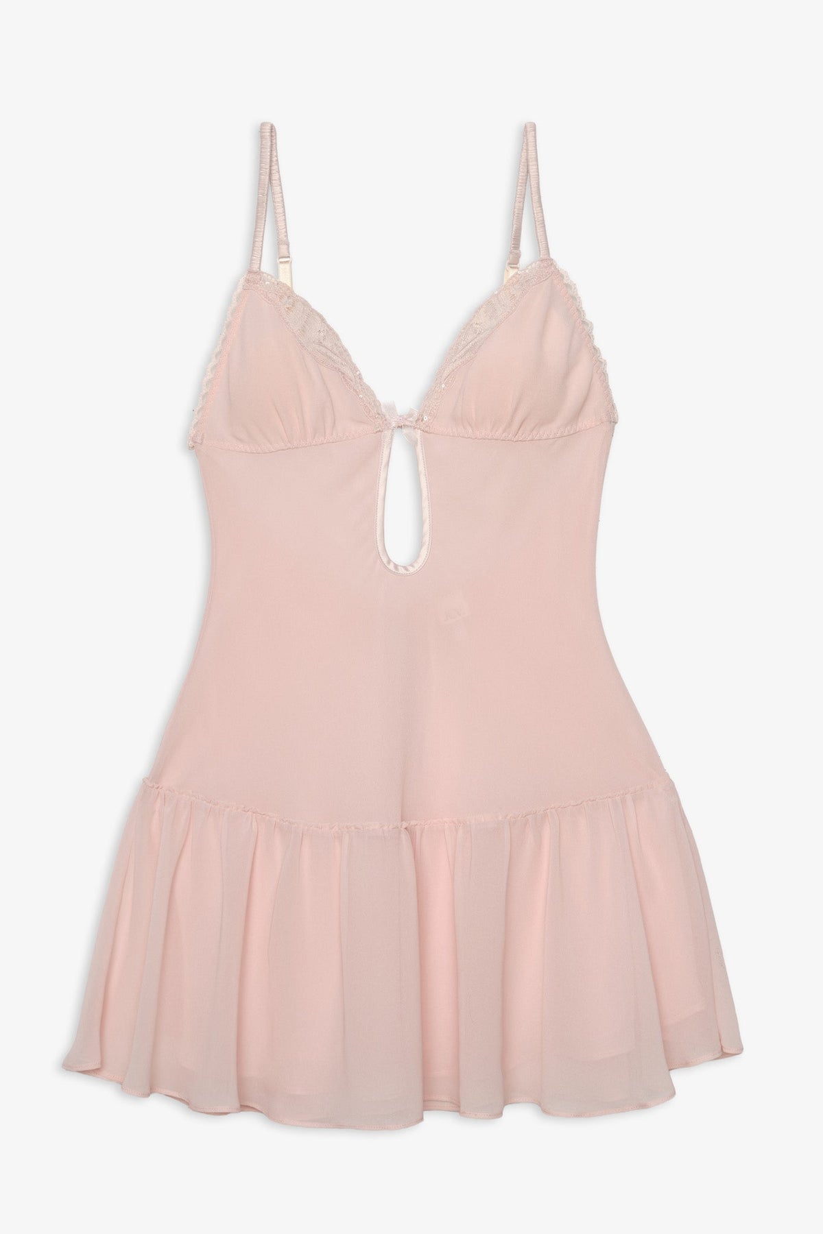 Seashell Beaded Slip Dress - Peach
