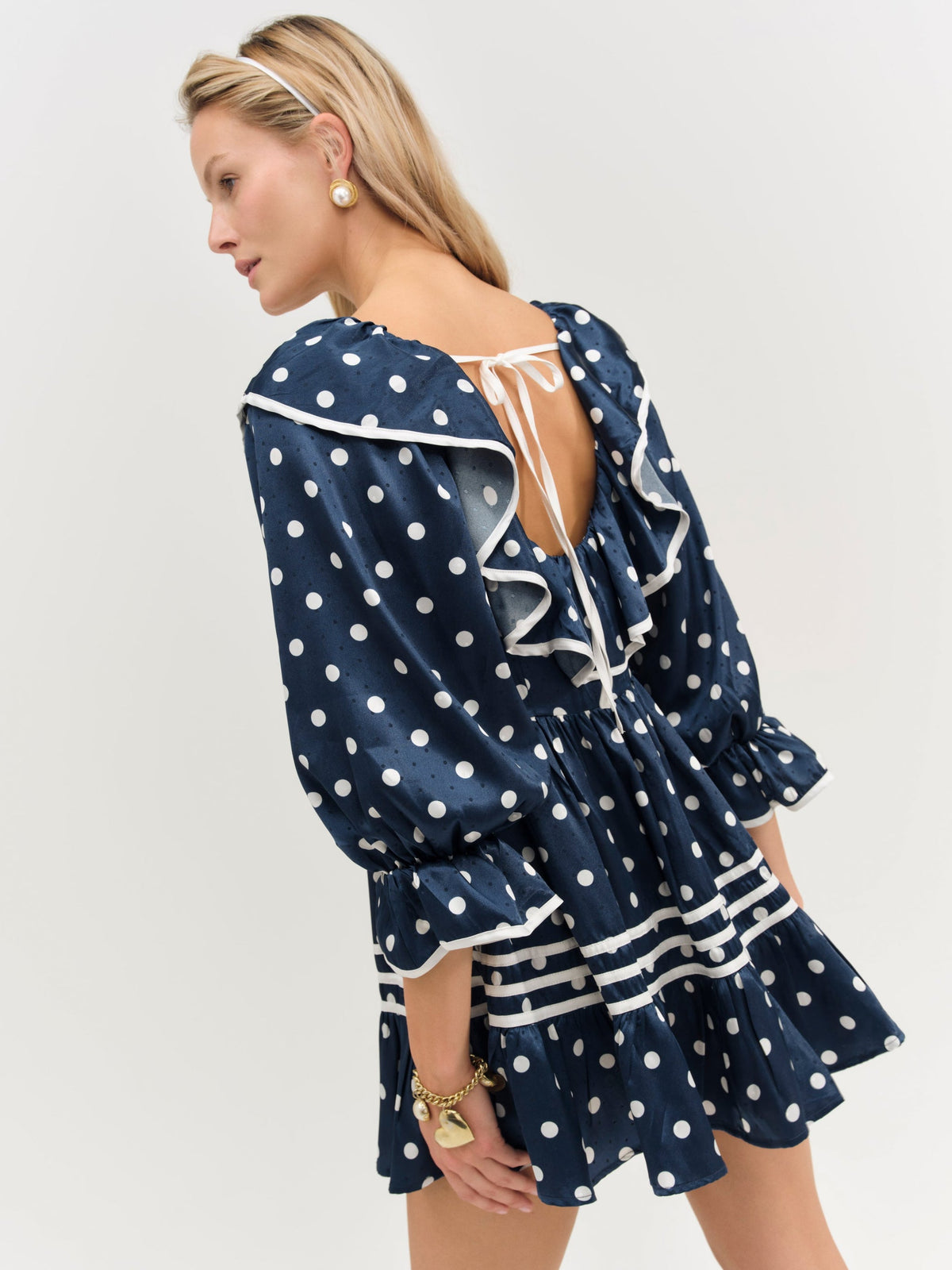 Seaside Dot Mini Dress - Navy