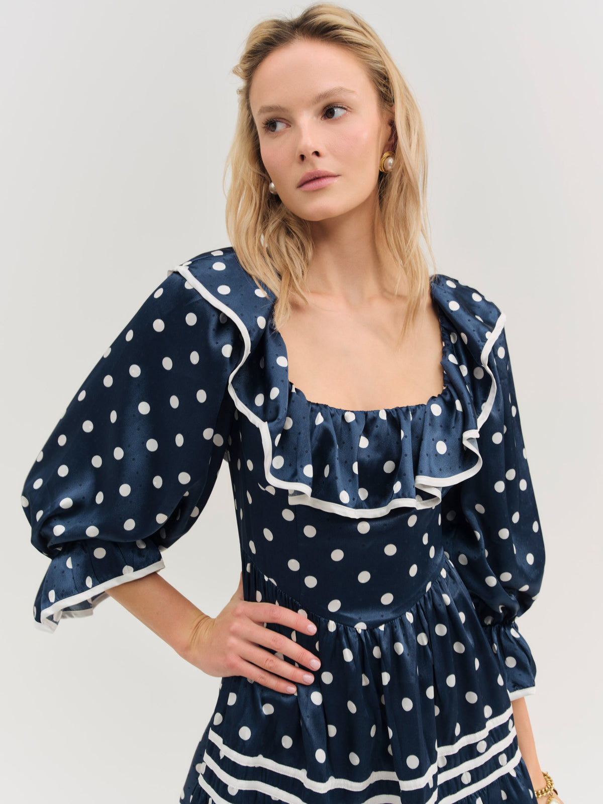 Seaside Dot Mini Dress - Navy