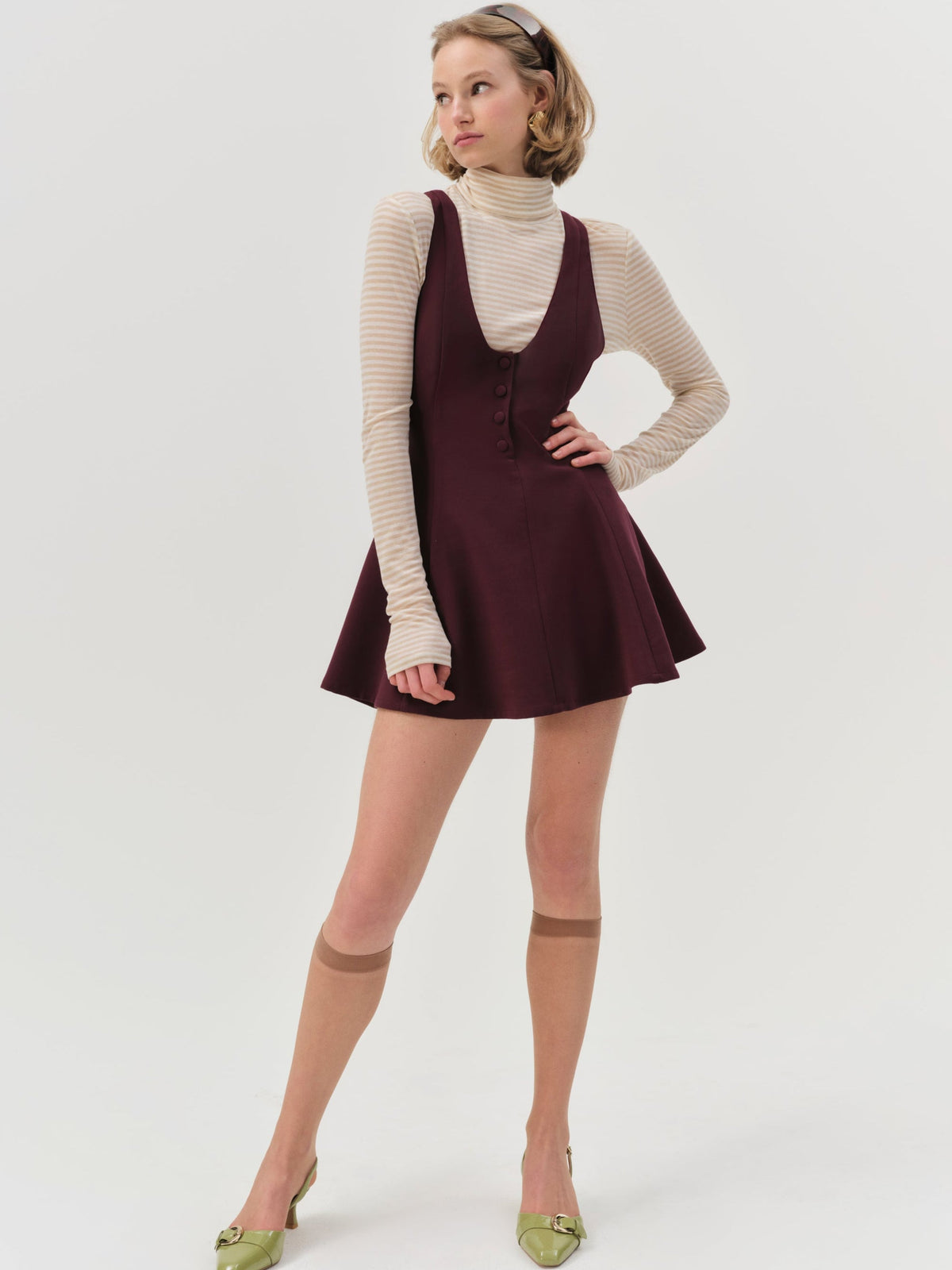 Selena Mini Dress - Burgundy