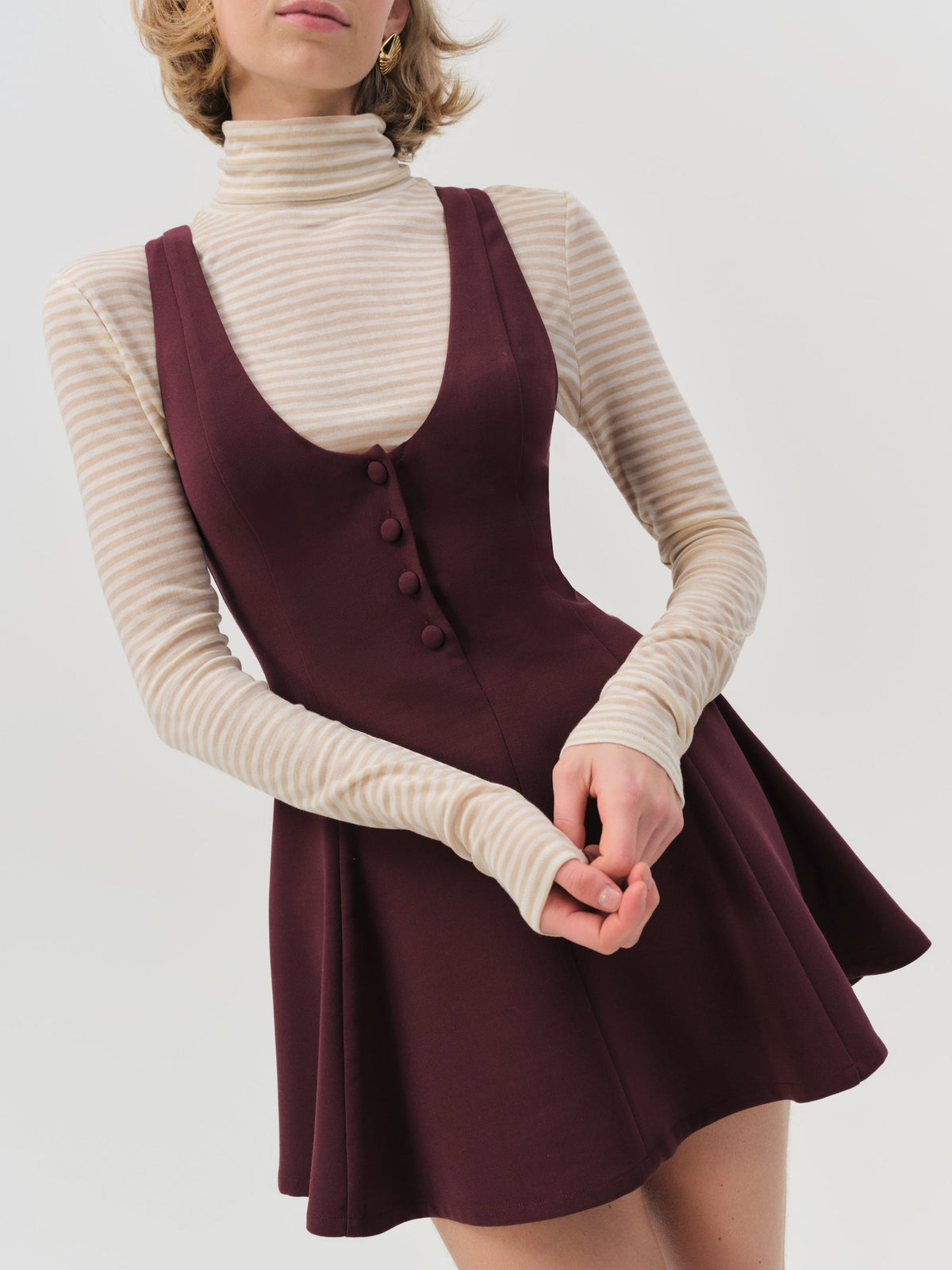 Selena Mini Dress - Burgundy