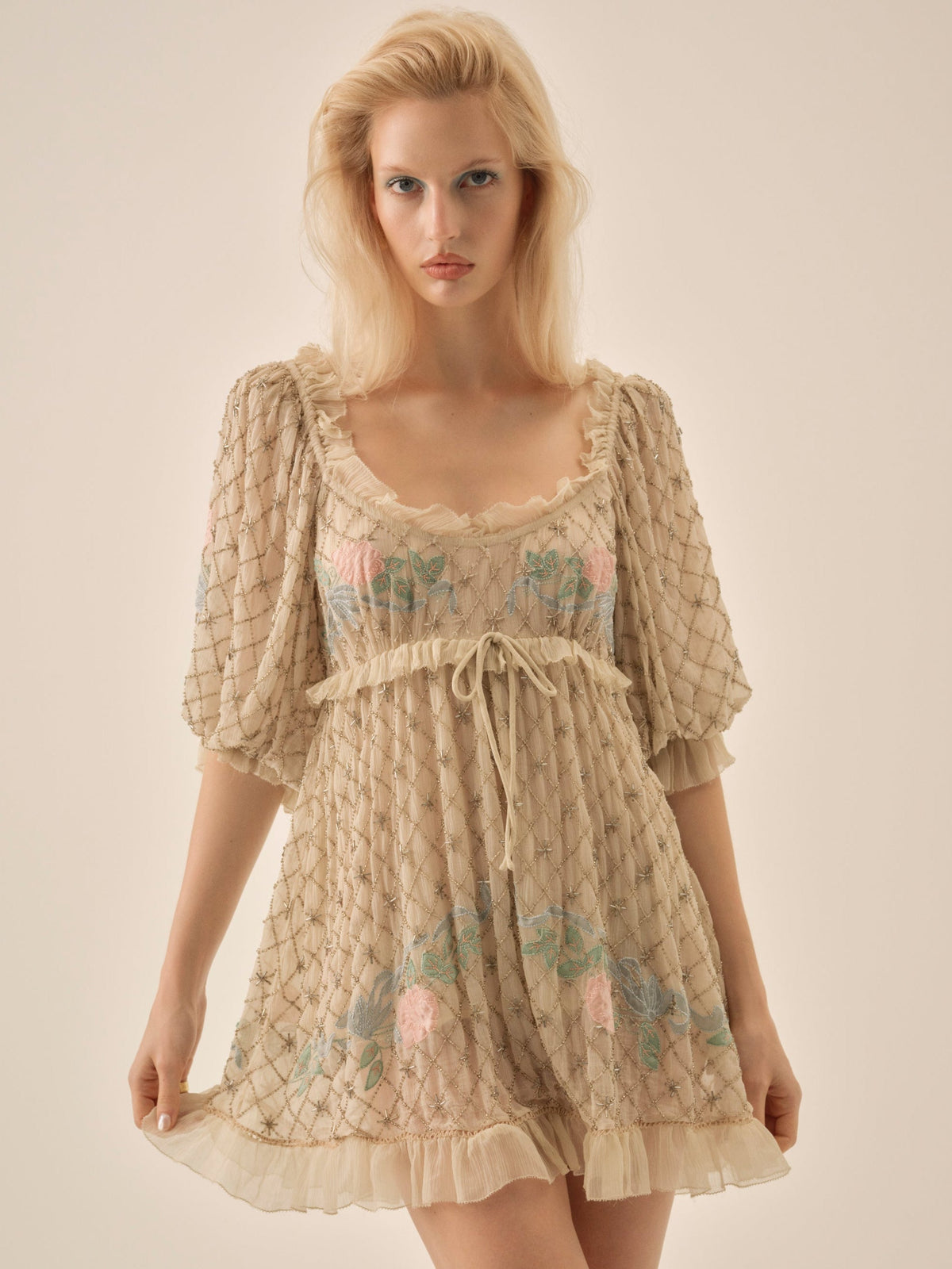 Spellbound Rose Mini Dress - Pale Pink
