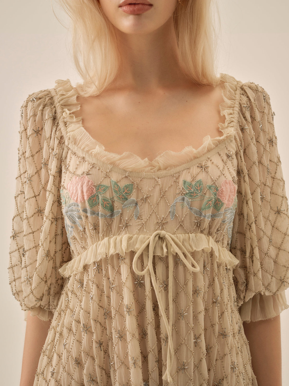 Spellbound Rose Mini Dress - Pale Pink