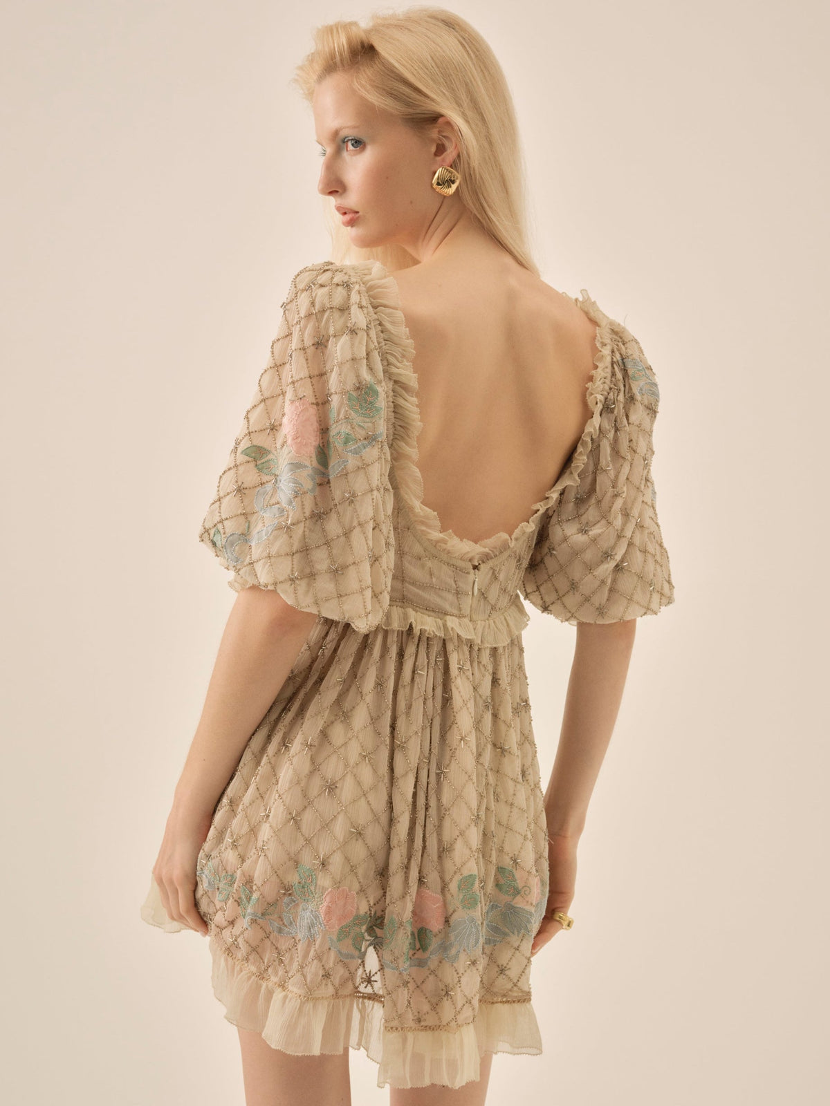 Spellbound Rose Mini Dress - Pale Pink