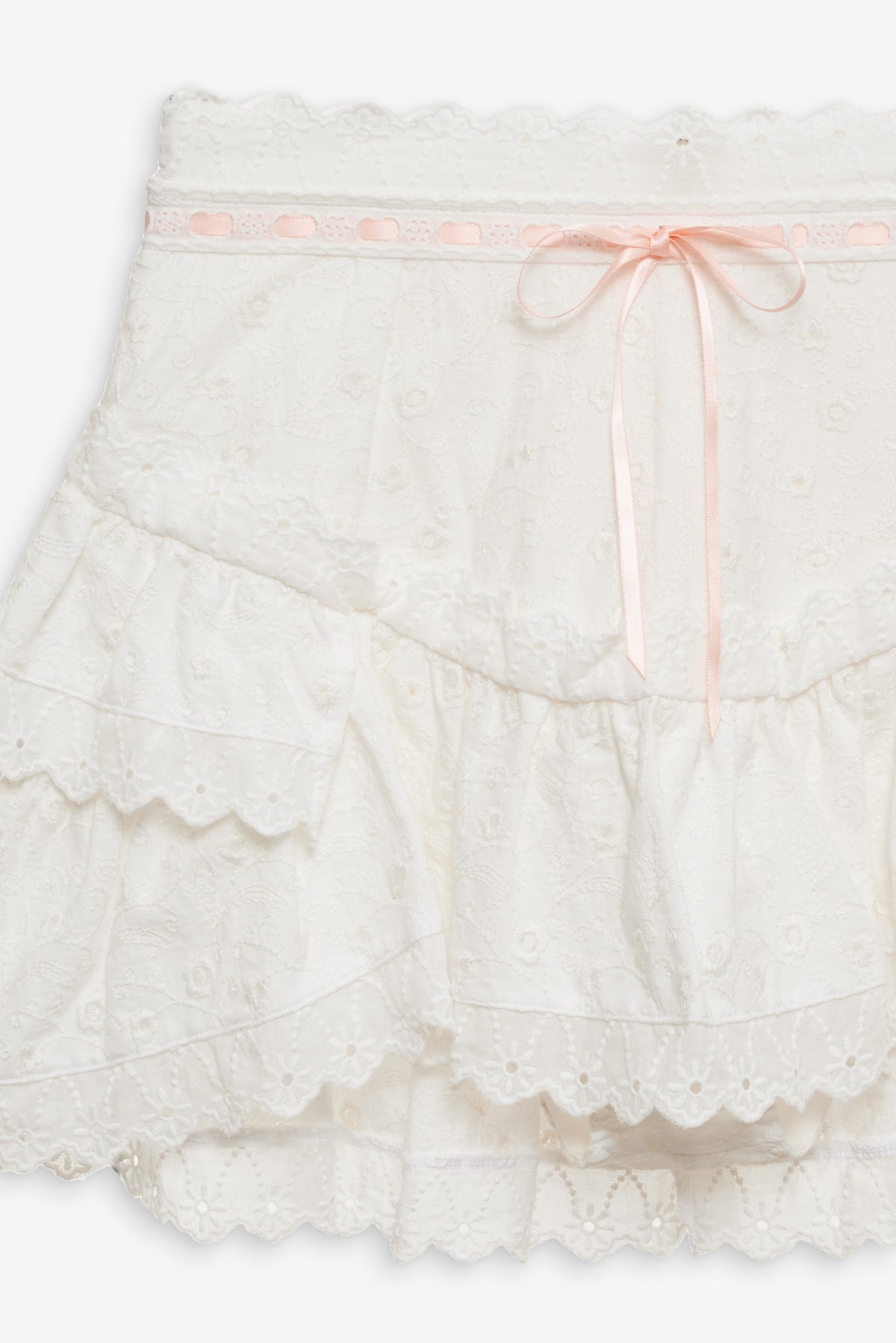 Summer Swirl Eyelet Mini Skirt - White