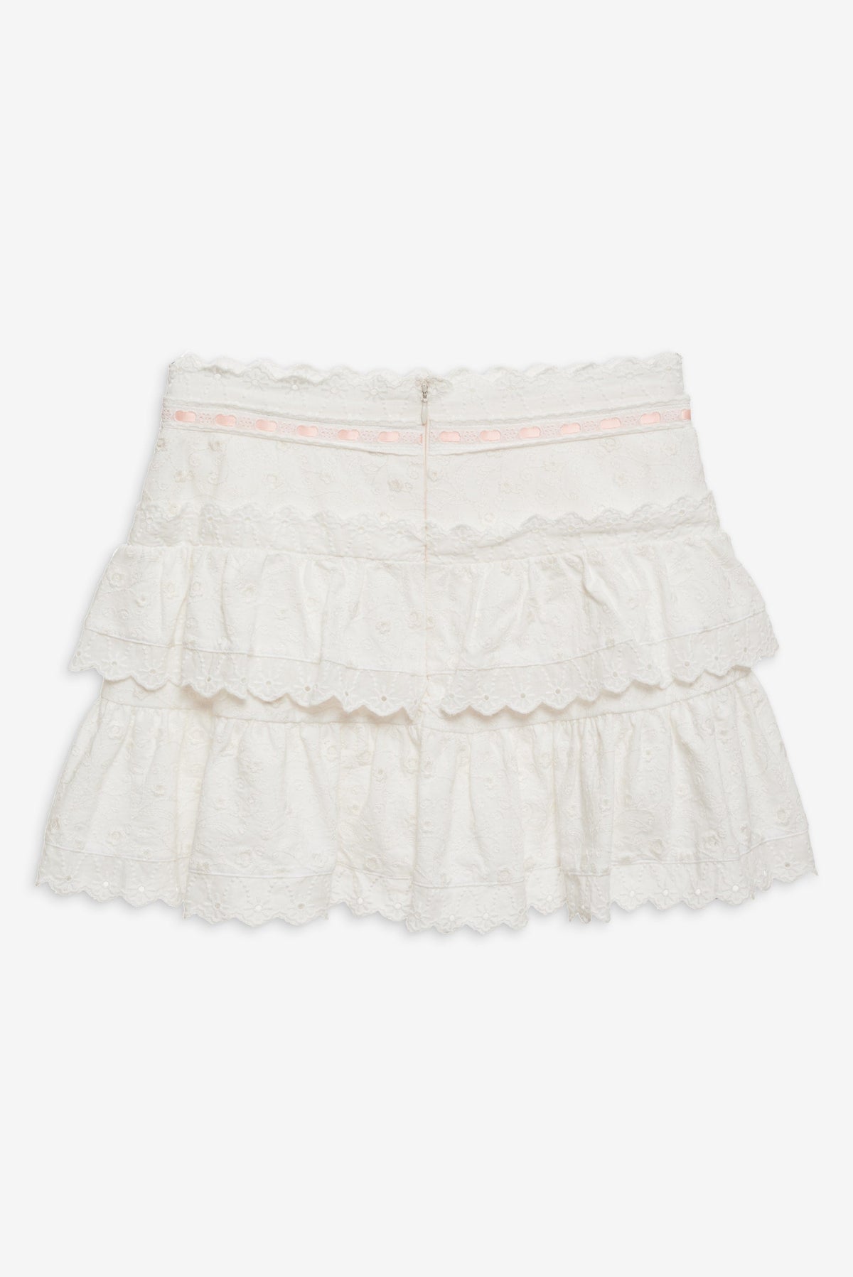 Summer Swirl Eyelet Mini Skirt - White