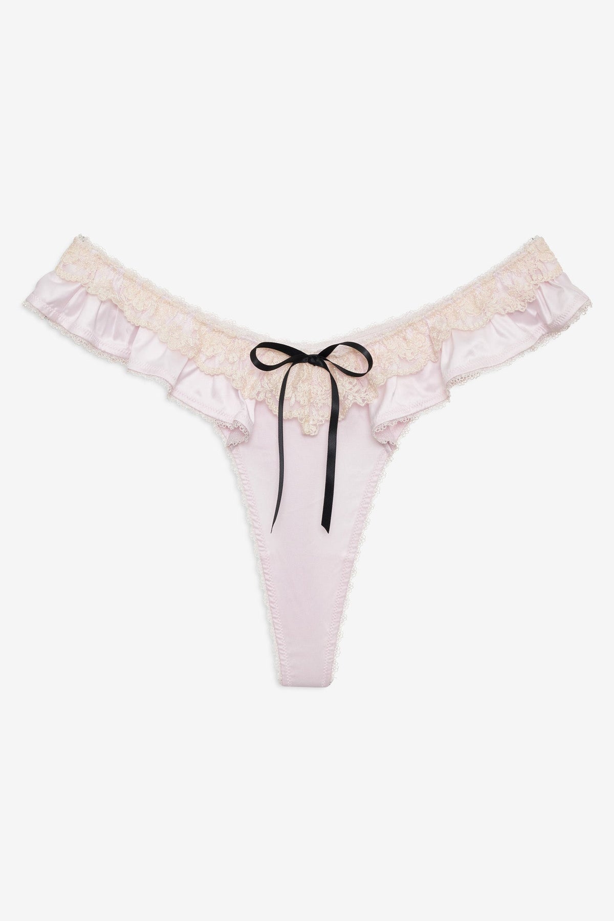 Sweetheart Ruffle Thong Panty - Light Pink