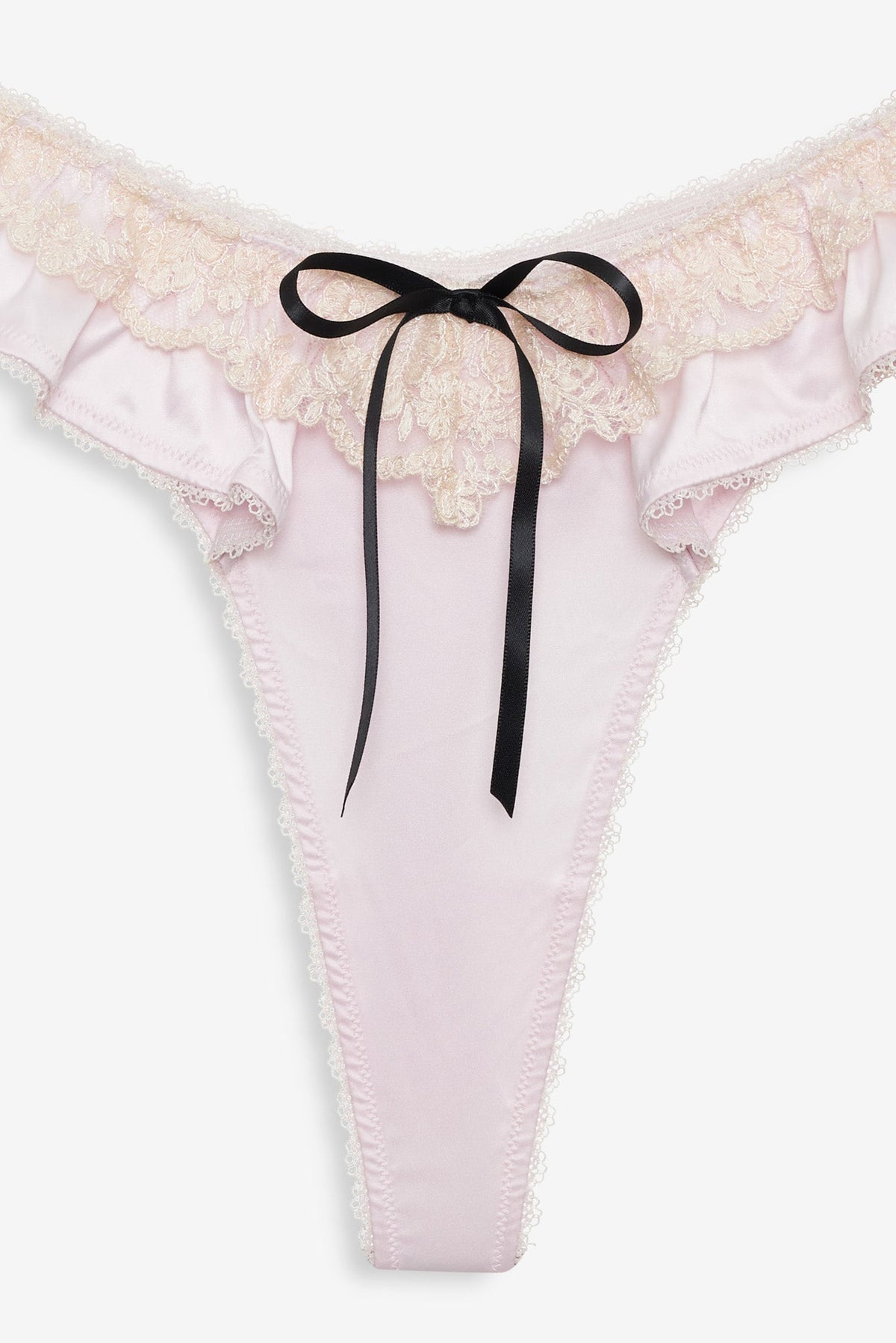 Sweetheart Ruffle Thong Panty - Light Pink