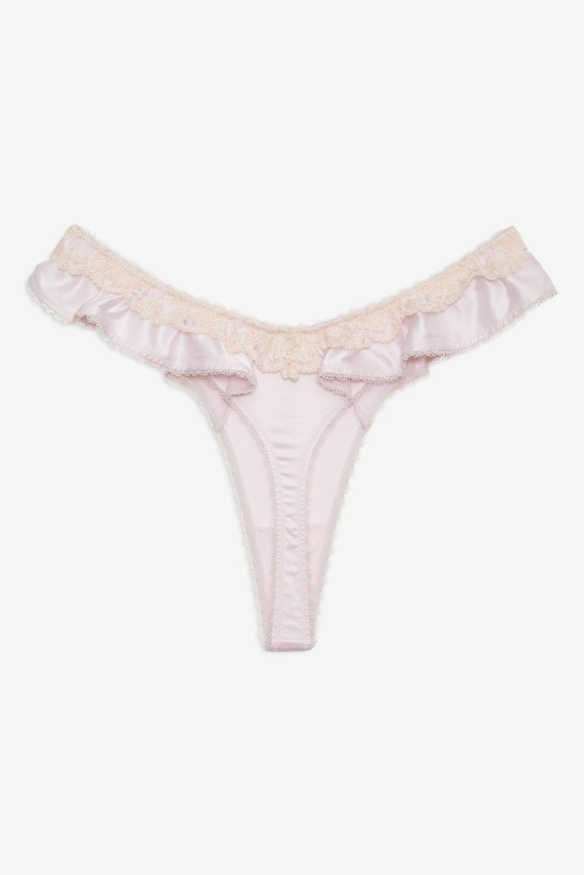 Sweetheart Ruffle Thong Panty - Light Pink
